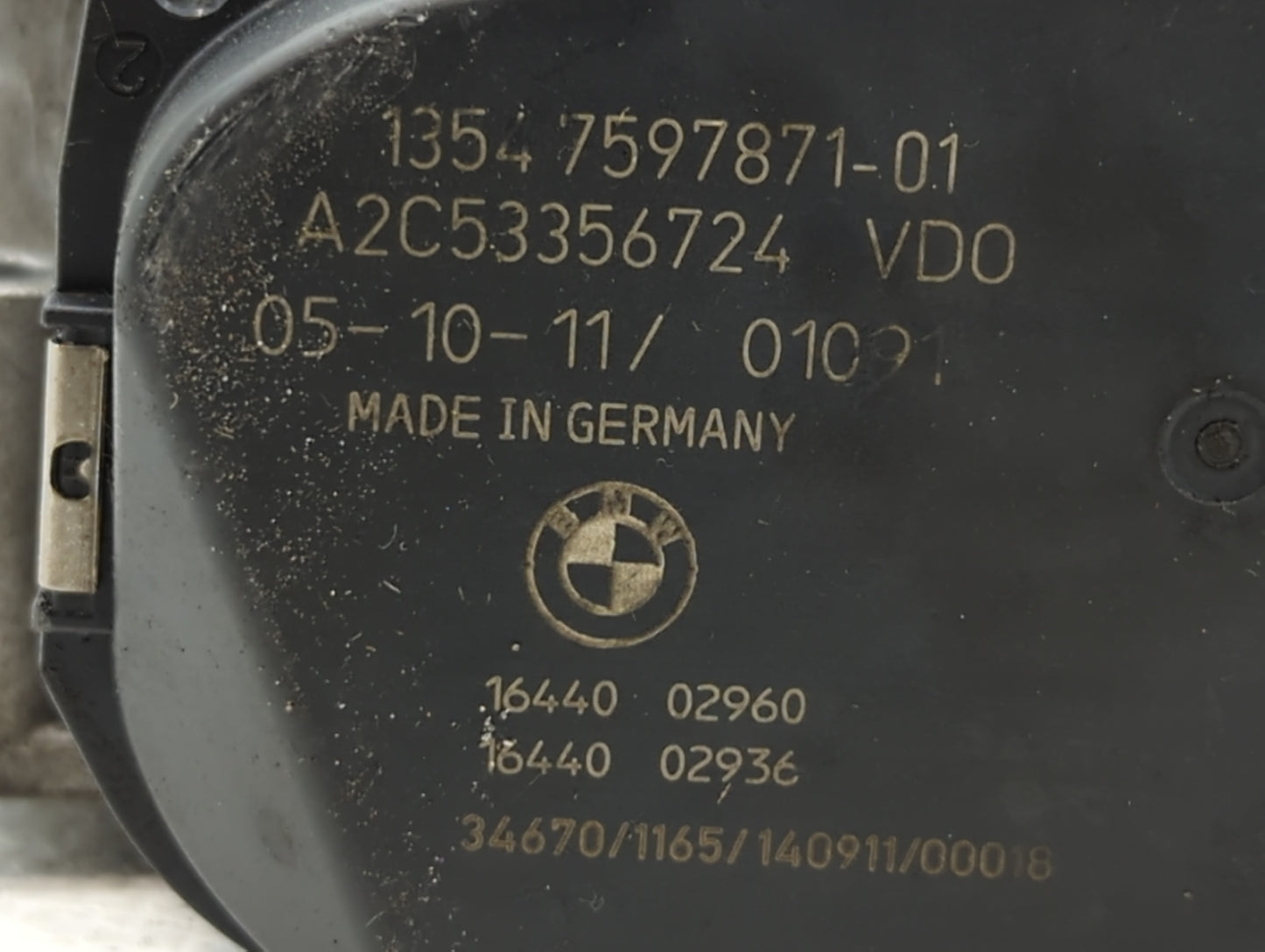2010-2017 Bmw 535i Throttle Body P/N:A2C53356724 13547597871-01 Fits Fits 2010 2011 2012 2013 2014 2015 2016 2017 2018 2019 2020 OEM Used Auto Parts - Oemusedautoparts1.com