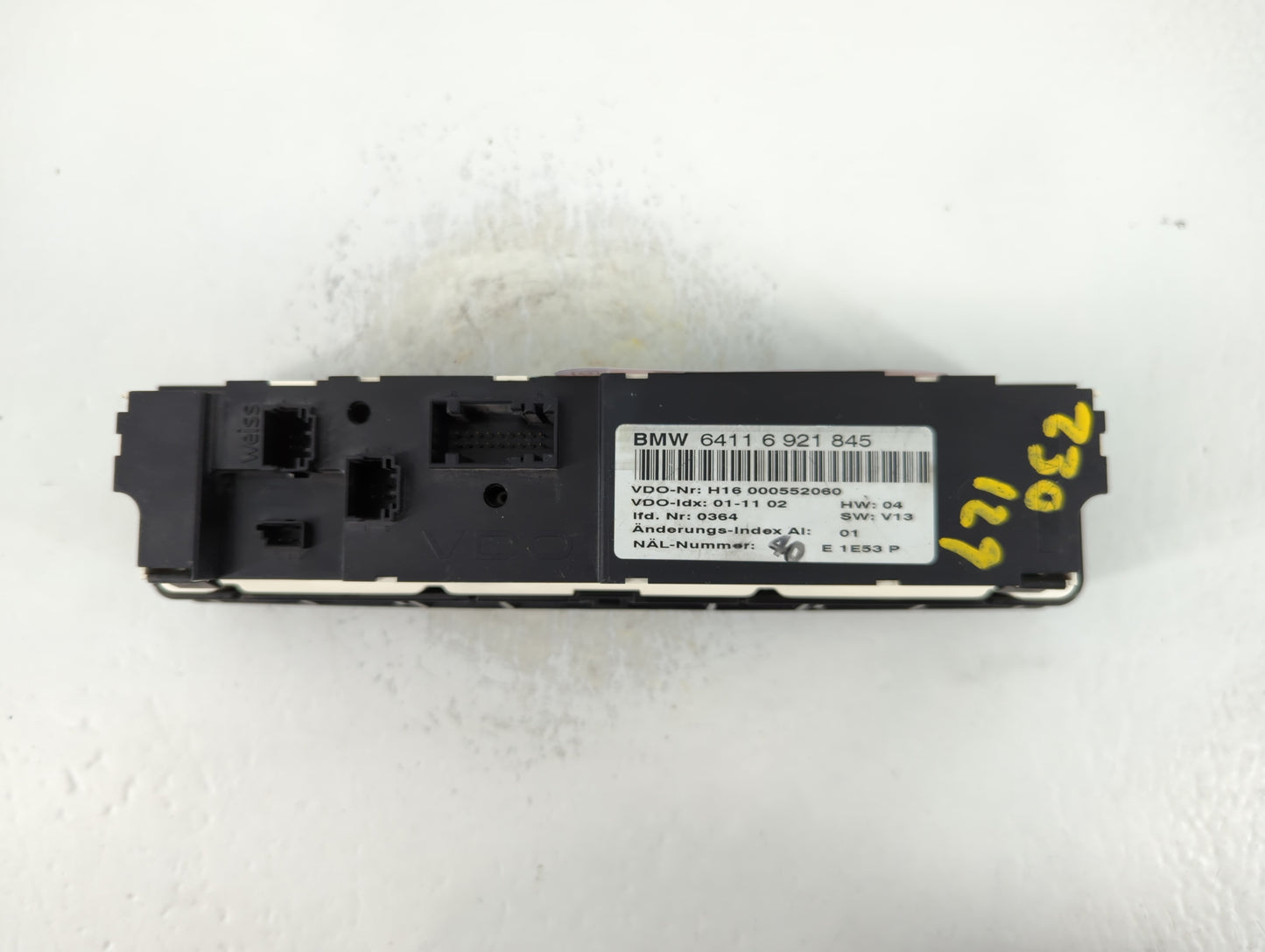 2001-2006 Bmw M3 Climate Control Module Temperature AC/Heater Replacement P/N:921 845 6411 6 921 845 Fits OEM Used Auto Parts - Oemusedautoparts1.com