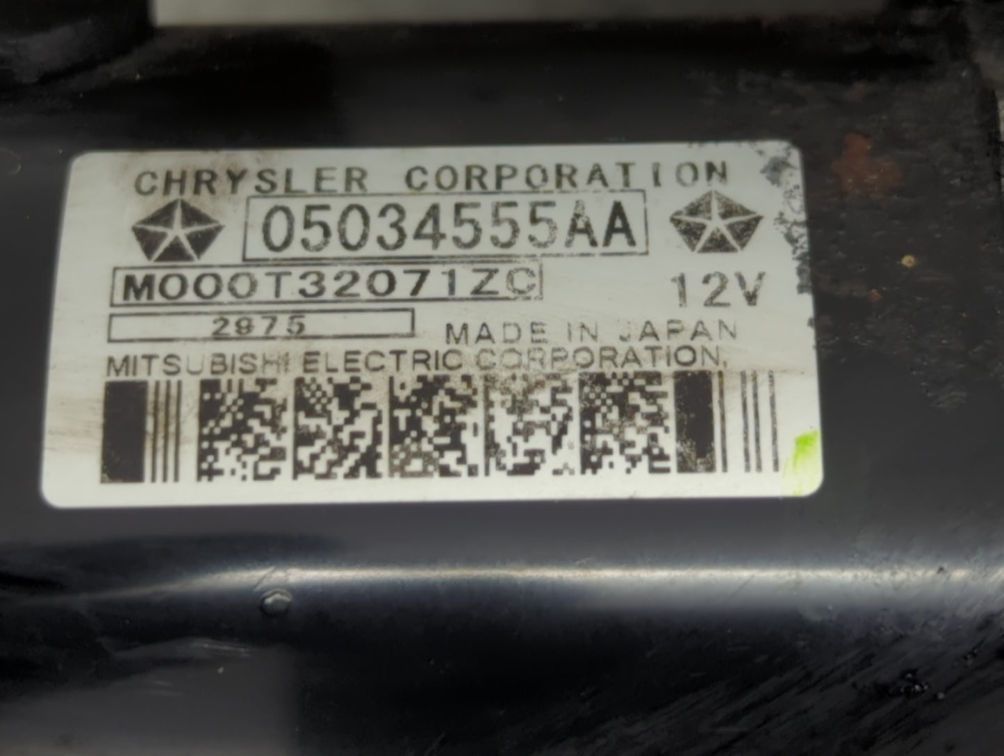 2007-2017 Jeep Patriot Car Starter Motor Solenoid OEM P/N:05034555AA Fits OEM Used Auto Parts - Oemusedautoparts1.com