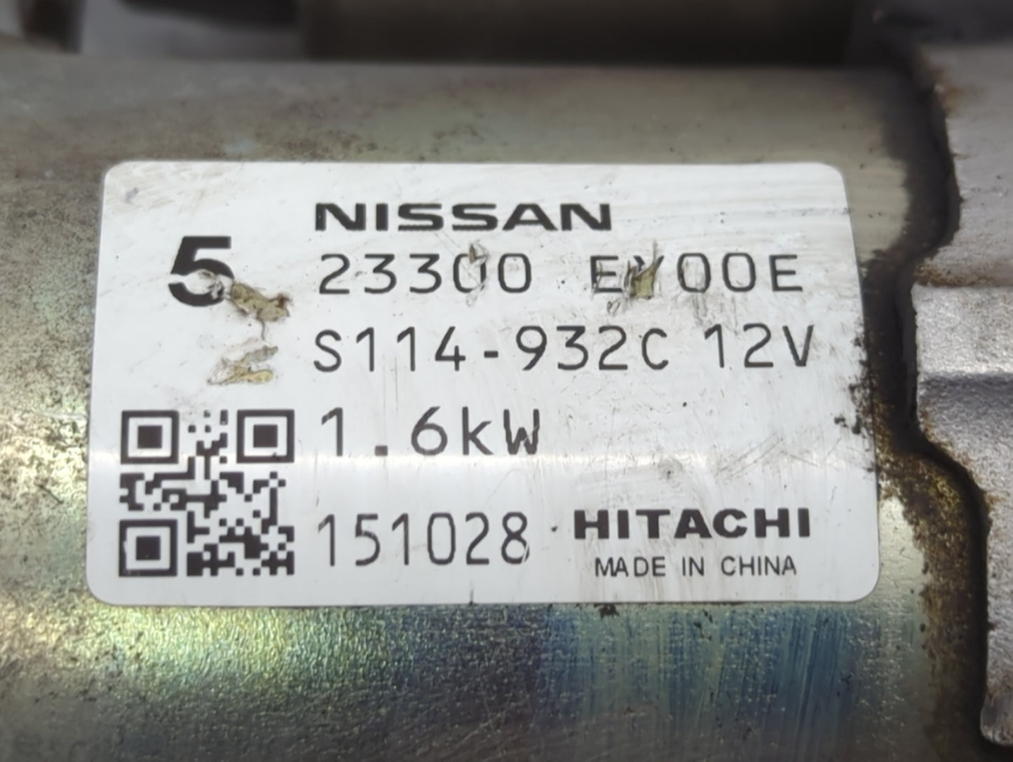 2014-2017 Infiniti Qx50 Car Starter Motor Solenoid OEM P/N:S114-932C 12V 23300 E Fits OEM Used Auto Parts - Oemusedautoparts1.com