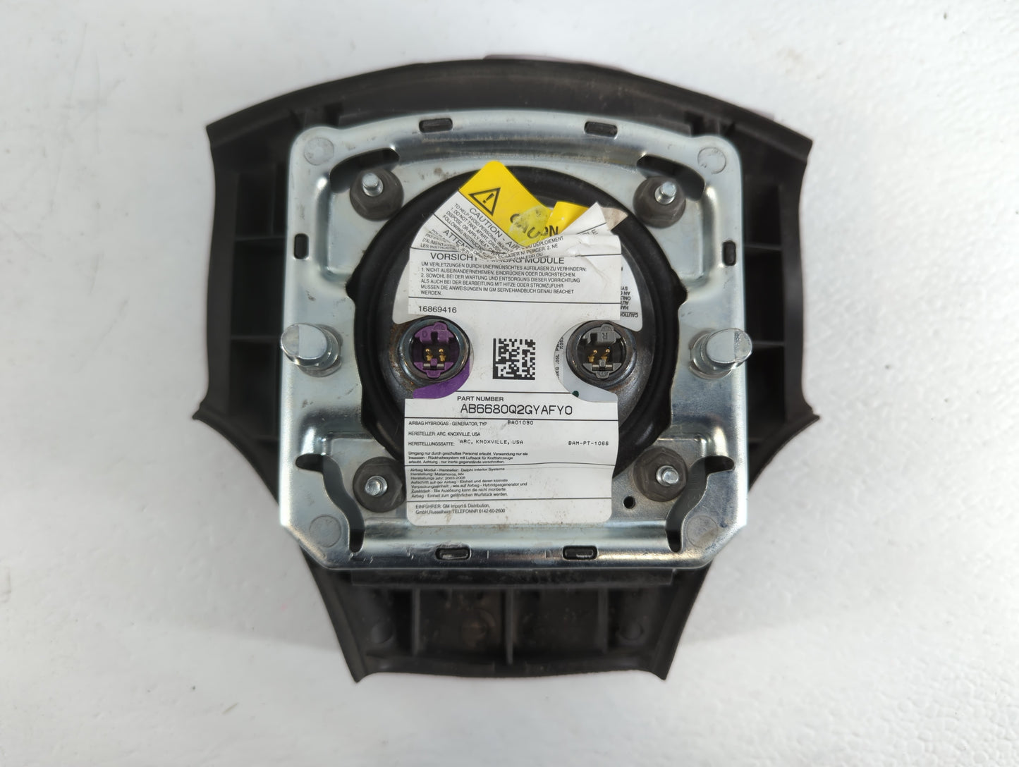 2007-2009 Saturn Aura Air Bag Driver Left Steering Wheel Mounted P/N:AB6680Q2GYAFY0 Fits Fits 2007 2008 2009 OEM Used Auto Parts - Oemusedautoparts1.com