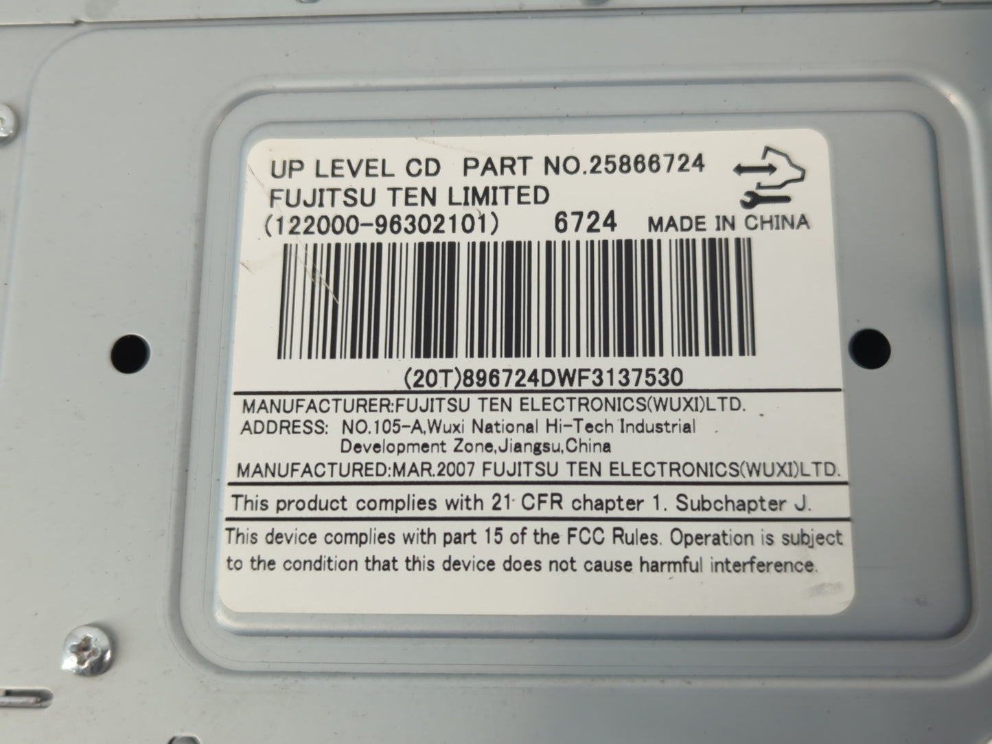 2008 Saturn Vue Radio AM FM Cd Player Receiver Replacement P/N:25866724 Fits OEM Used Auto Parts - Oemusedautoparts1.com