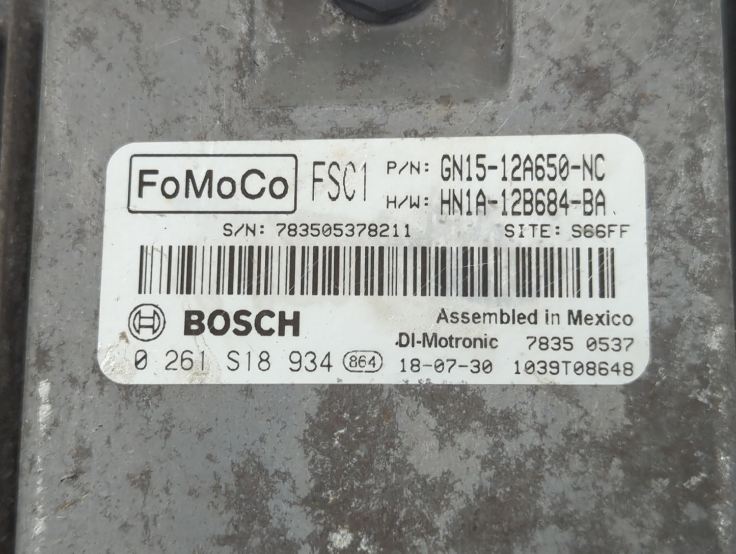 2018-2022 Ford Ecosport PCM Engine Control Computer ECU ECM PCU OEM P/N:GN15-12A650-NC Fits Fits 2018 2019 2020 2021 2022 OEM Used Auto Parts - Oemusedautoparts1.com
