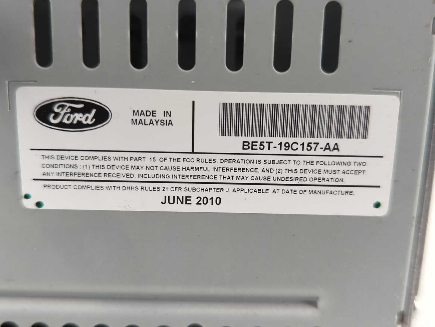 2010-2012 Ford Fusion Radio AM FM Cd Player Receiver Replacement P/N:BE5T-19C157-AA Fits OEM Used Auto Parts - Oemusedautoparts1.com