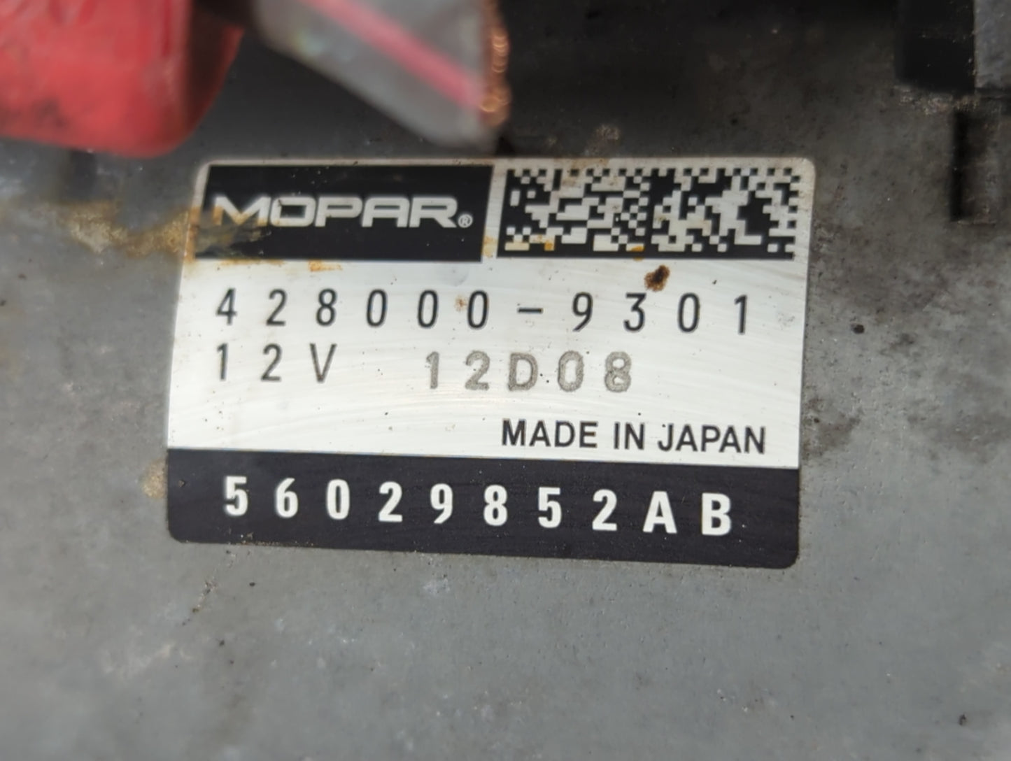 2017-2022 Dodge Challenger Car Starter Motor Solenoid OEM P/N:56029852AB 428000-9301 Fits OEM Used Auto Parts - Oemusedautoparts1.com