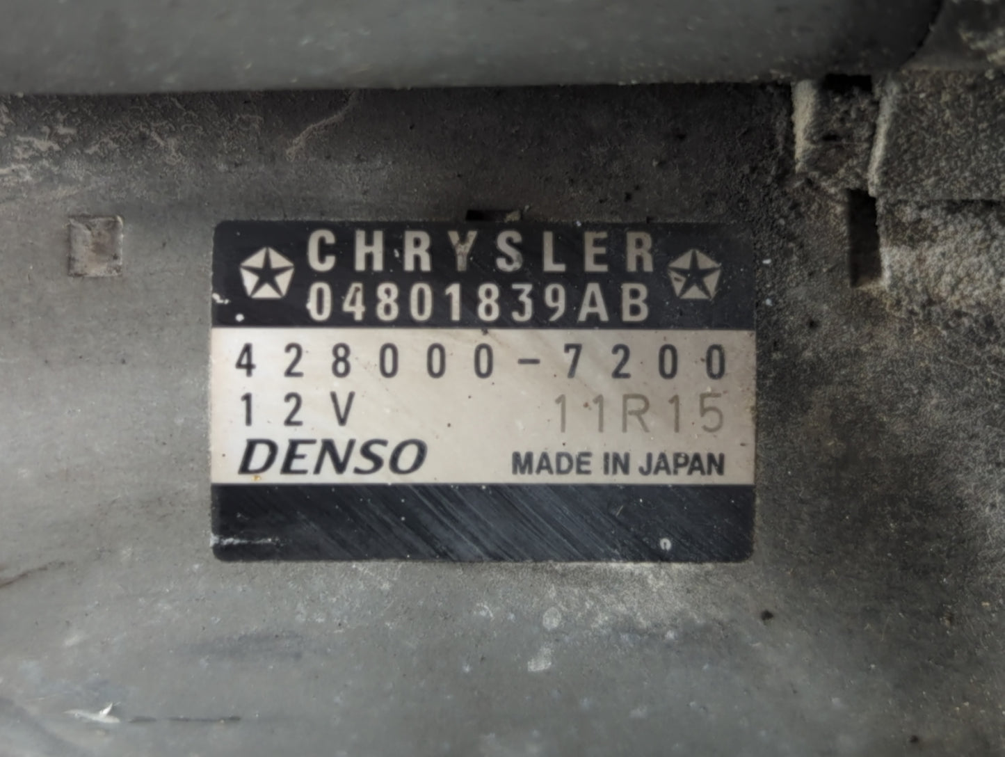 2011-2019 Dodge Journey Car Starter Motor Solenoid OEM P/N:428000-7200 04801839AB Fits OEM Used Auto Parts - Oemusedautoparts1.com