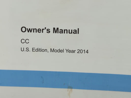 2014 Volkswagen Cc Owners Manual Book Guide P/N:1425U1PCC23 OEM Used Auto Parts