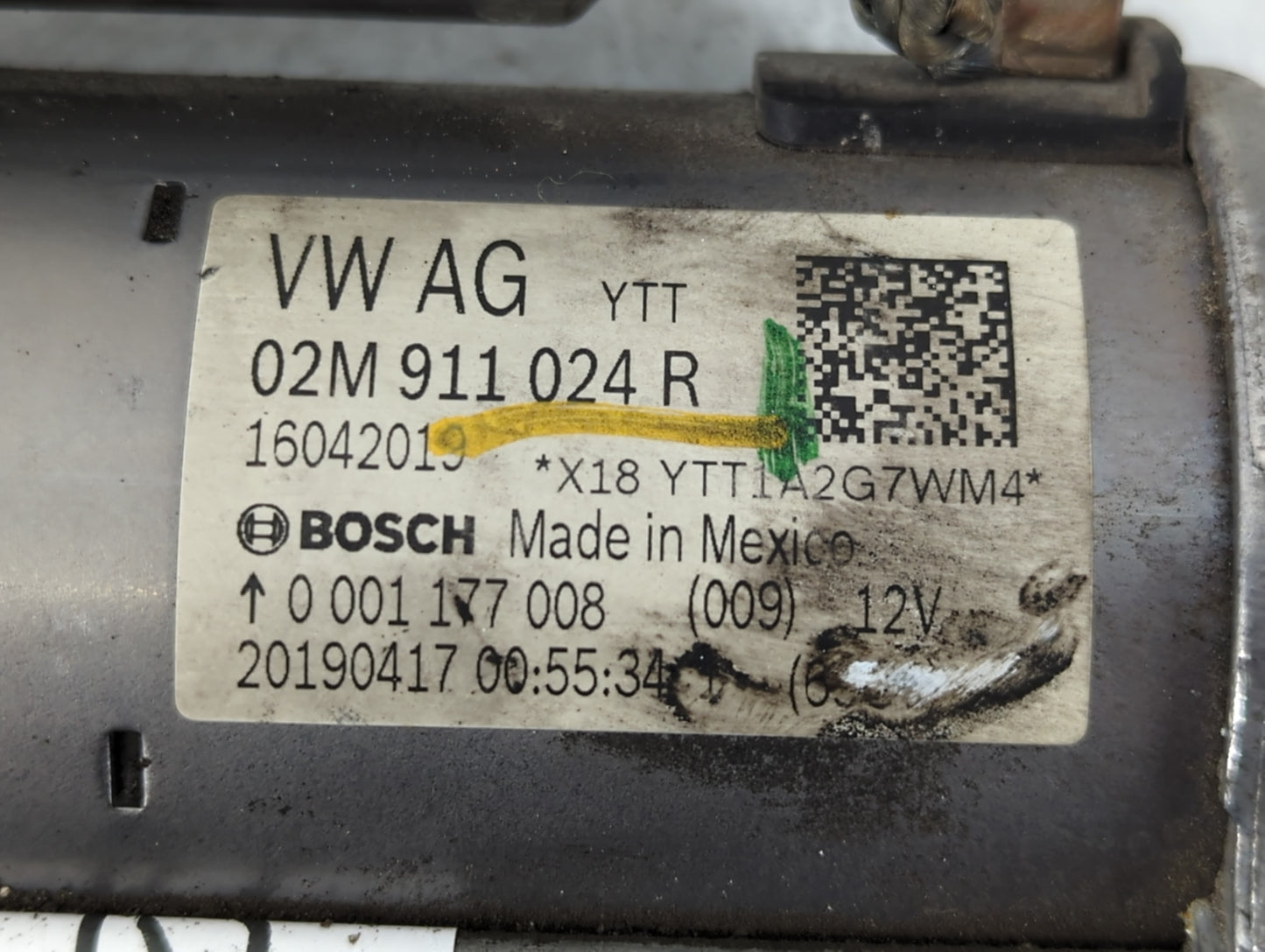 2019 Volkswagen Jetta Car Starter Motor Solenoid OEM P/N:02M 911 024 R Fits Fits 2017 2018 OEM Used Auto Parts - Oemusedautoparts1.com
