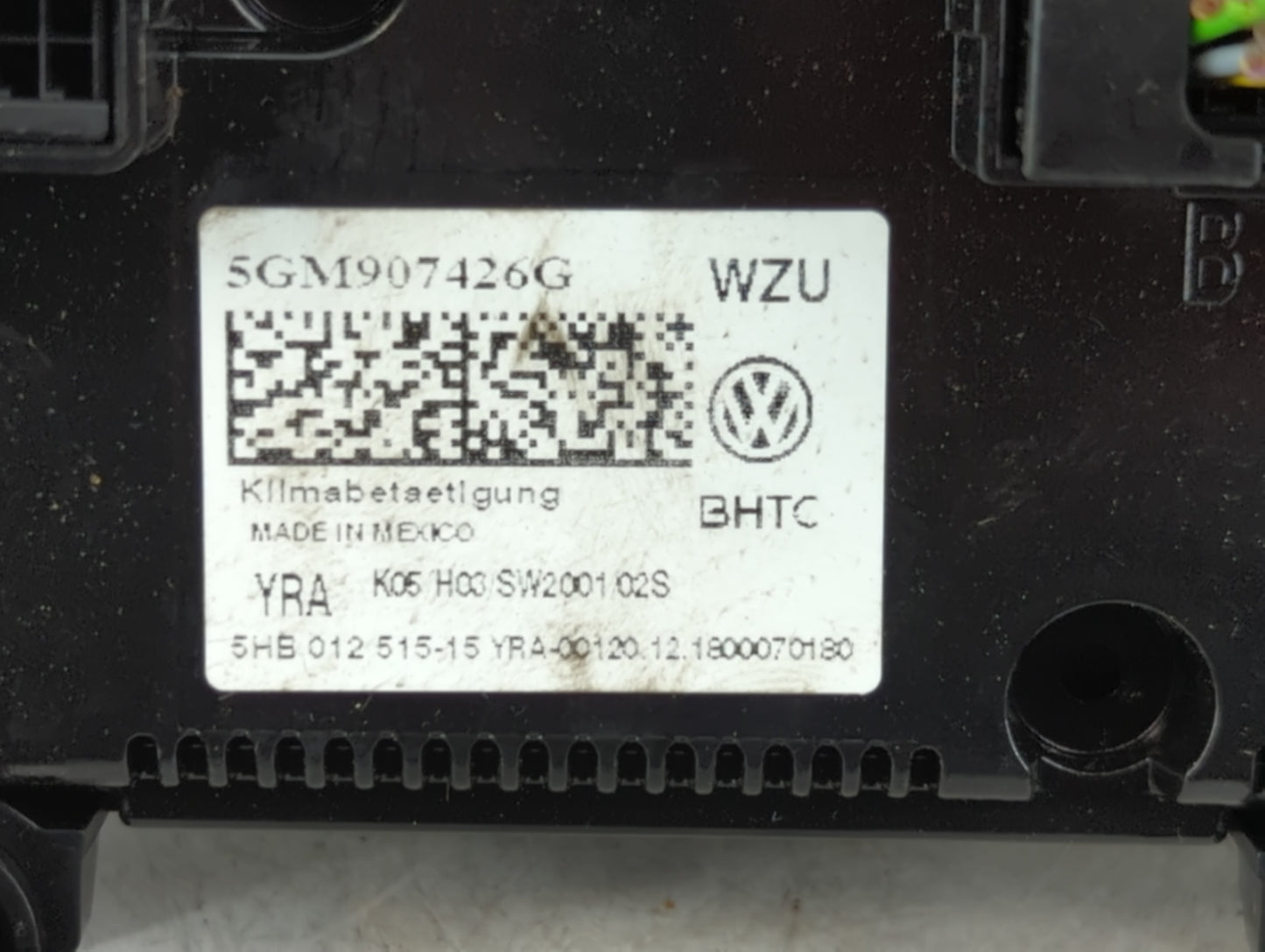 2018-2019 Volkswagen Golf Climate Control Module Temperature AC/Heater Replacement P/N:5GM907426G Fits Fits 2018 2019 OEM Used Auto Parts - Oemusedautoparts1.com