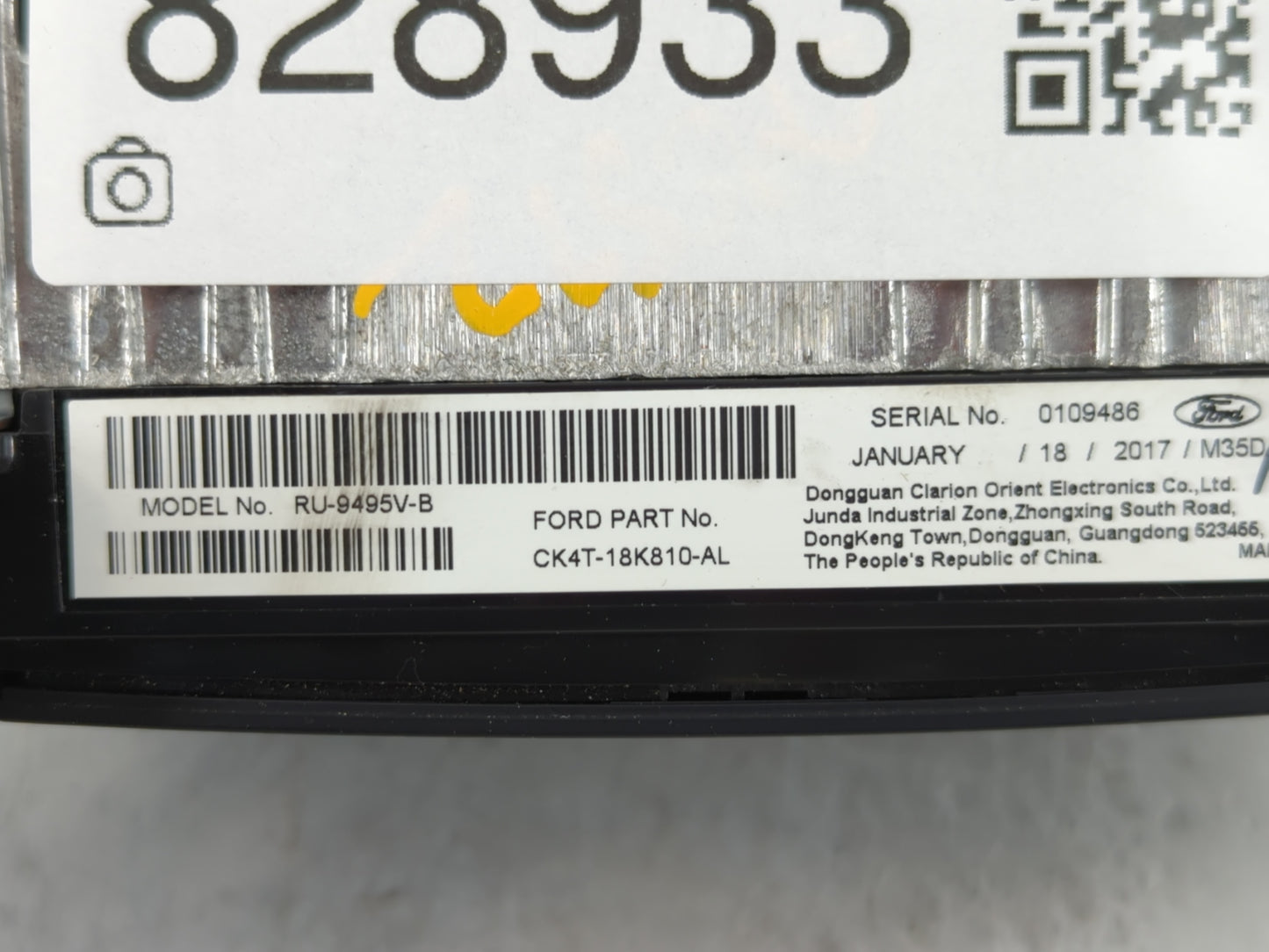 2016-2019 Ford Transit-150 Radio AM FM Cd Player Receiver Replacement P/N:CK4T-18K810-AL Fits Fits 2016 2017 2018 2019 OEM Used Auto Parts - Oemusedautoparts1.com