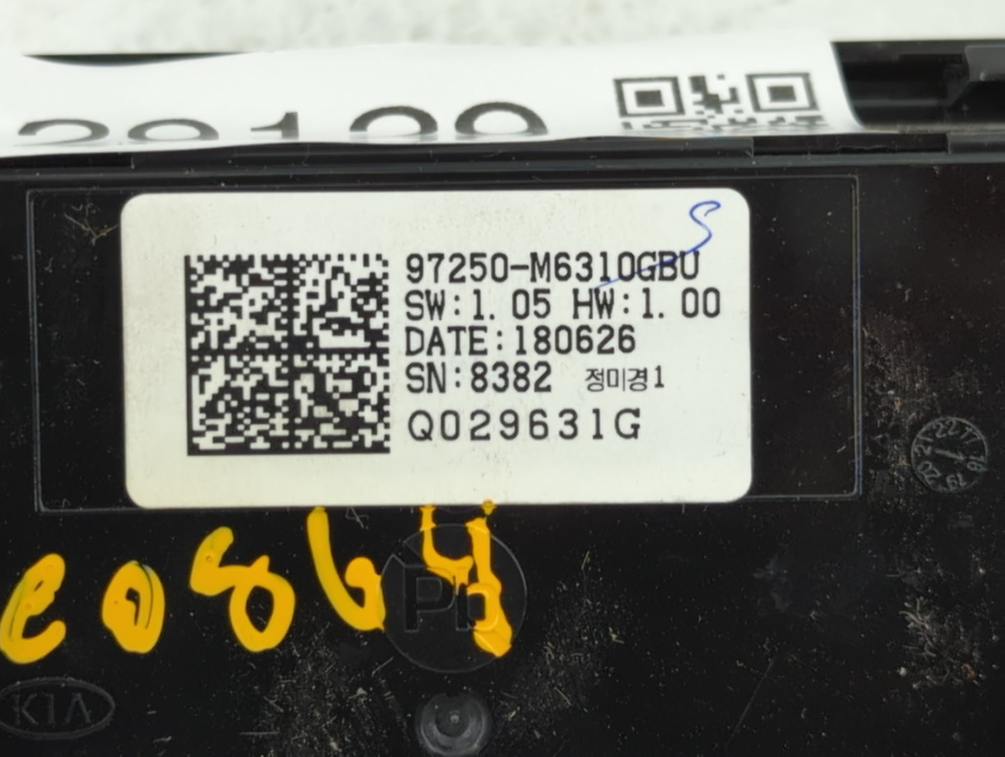 2019-2021 Kia Forte Climate Control Module Temperature AC/Heater Replacement P/N:97250-M6310GBU Fits Fits 2019 2020 2021 OEM Used Auto Parts - Oemusedautoparts1.com