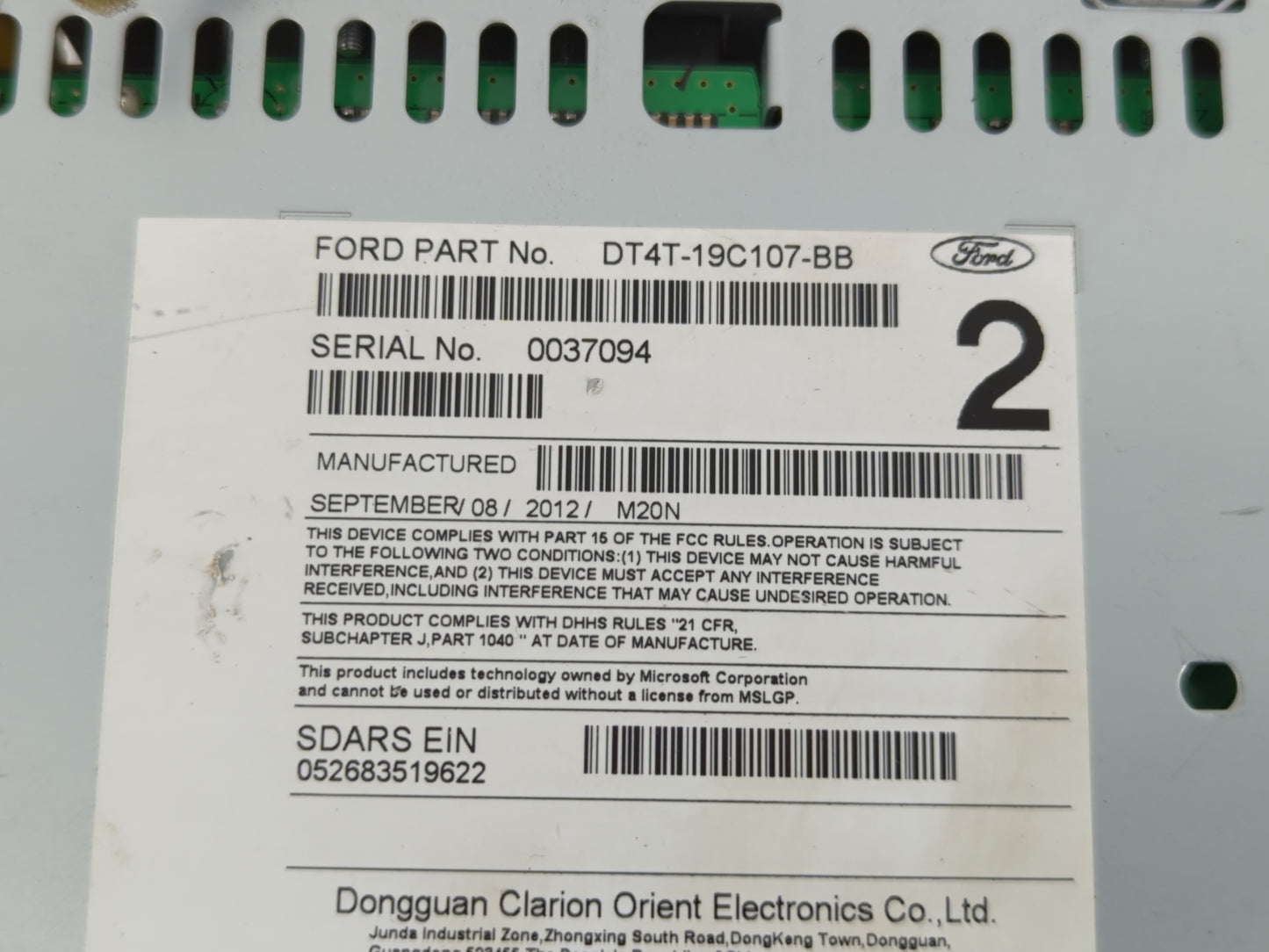 2013-2015 Ford Edge Radio AM FM Cd Player Receiver Replacement P/N:DT4T-19C107-BB ET4T19C107JA Fits Fits 2013 2014 2015 OEM Used Auto Parts - Oemusedautoparts1.com