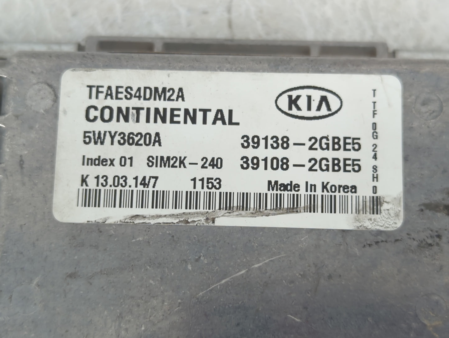 2014-2015 Kia Optima PCM Engine Control Computer ECU ECM PCU OEM P/N:39138-2GBE5 Fits Fits 2014 2015 OEM Used Auto Parts - Oemusedautoparts1.com