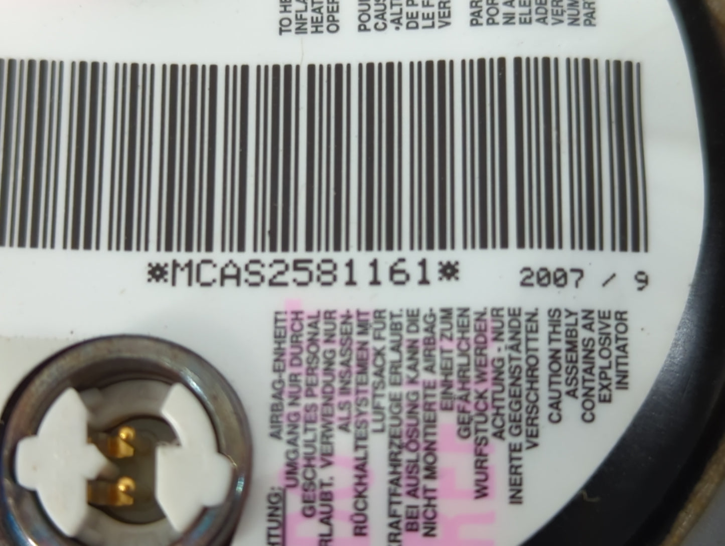 2007-2010 Gmc Acadia Air Bag Driver Left Steering Wheel Mounted P/N:AB3149Z003710063 Fits Fits 2007 2008 2009 2010 OEM Used Auto Parts