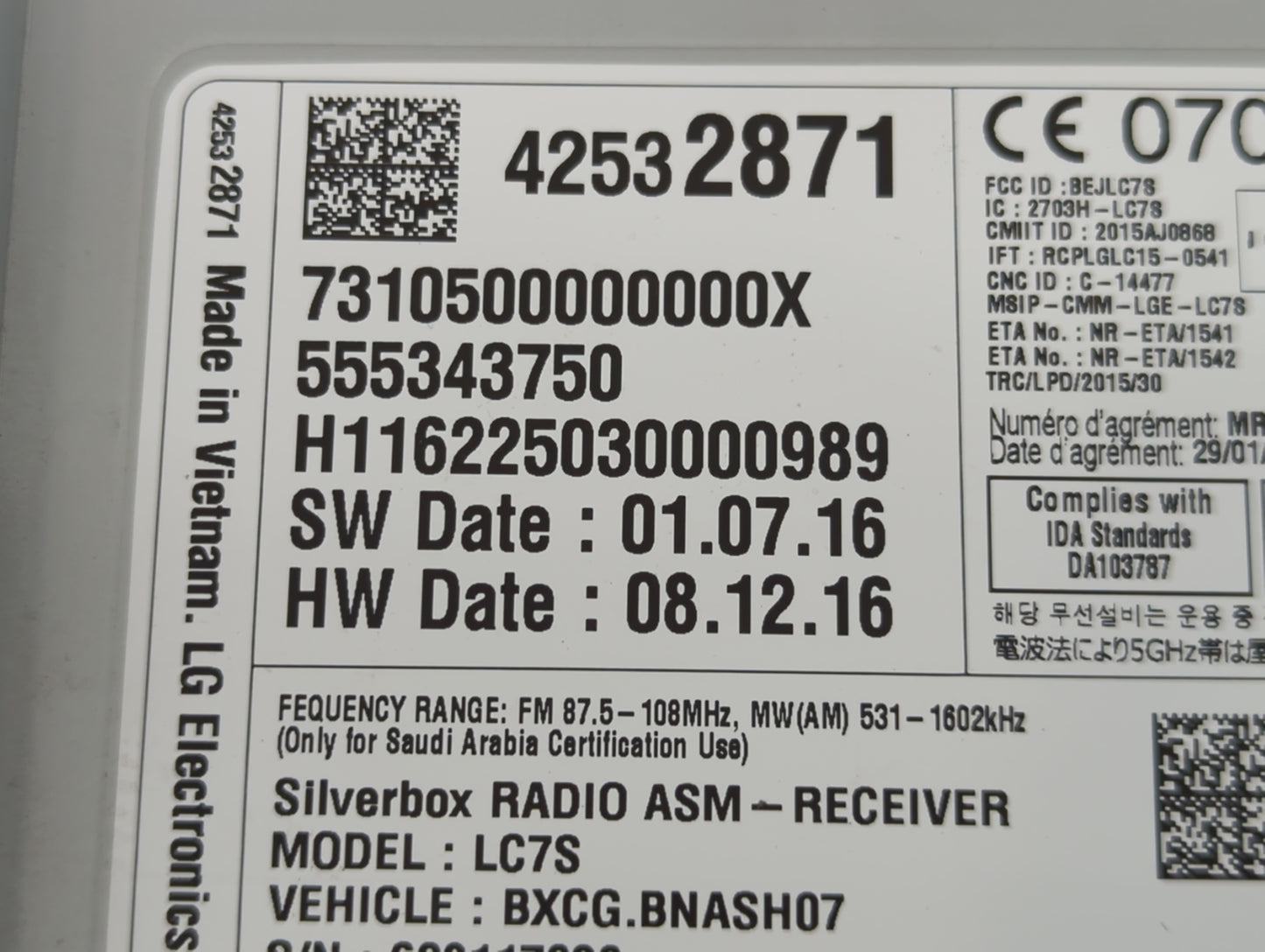 2017 Gmc Acadia Radio AM FM Cd Player Receiver Replacement P/N:42532871 Fits Fits 2018 OEM Used Auto Parts