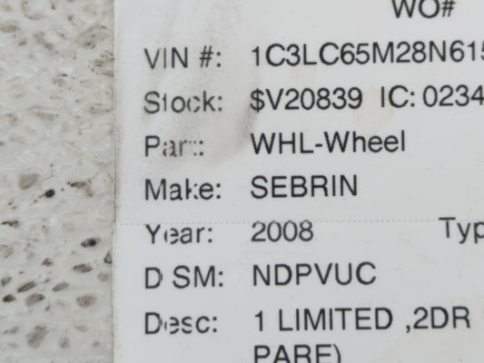 2007-2010 Chrysler Sebring Spare Donut Tire Wheel Rim Oem