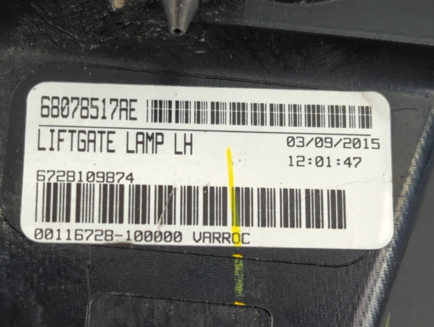 2013 Dodge Journey Tail Light Assembly Driver Left OEM P/N:68078517AE Fits OEM Used Auto Parts - Oemusedautoparts1.com