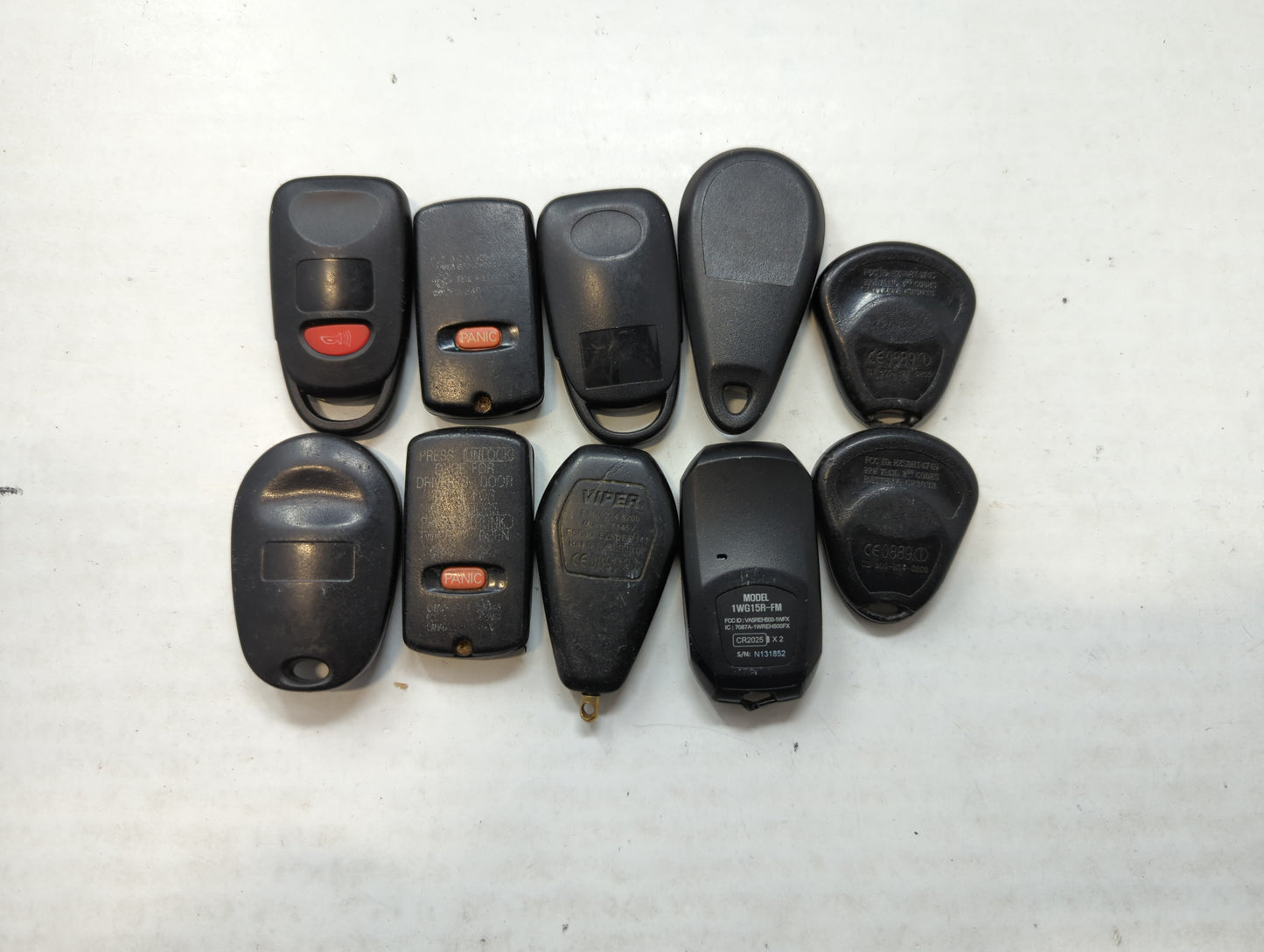 Lot of 10 Aftermarket Keyless Entry Remote Fob MIXED FCC IDS MIXED PART - Oemusedautoparts1.com