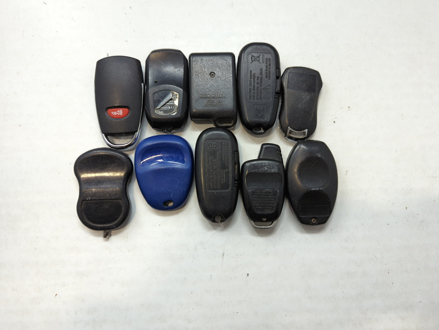 Lot of 10 Aftermarket Keyless Entry Remote Fob MIXED FCC IDS MIXED PART - Oemusedautoparts1.com