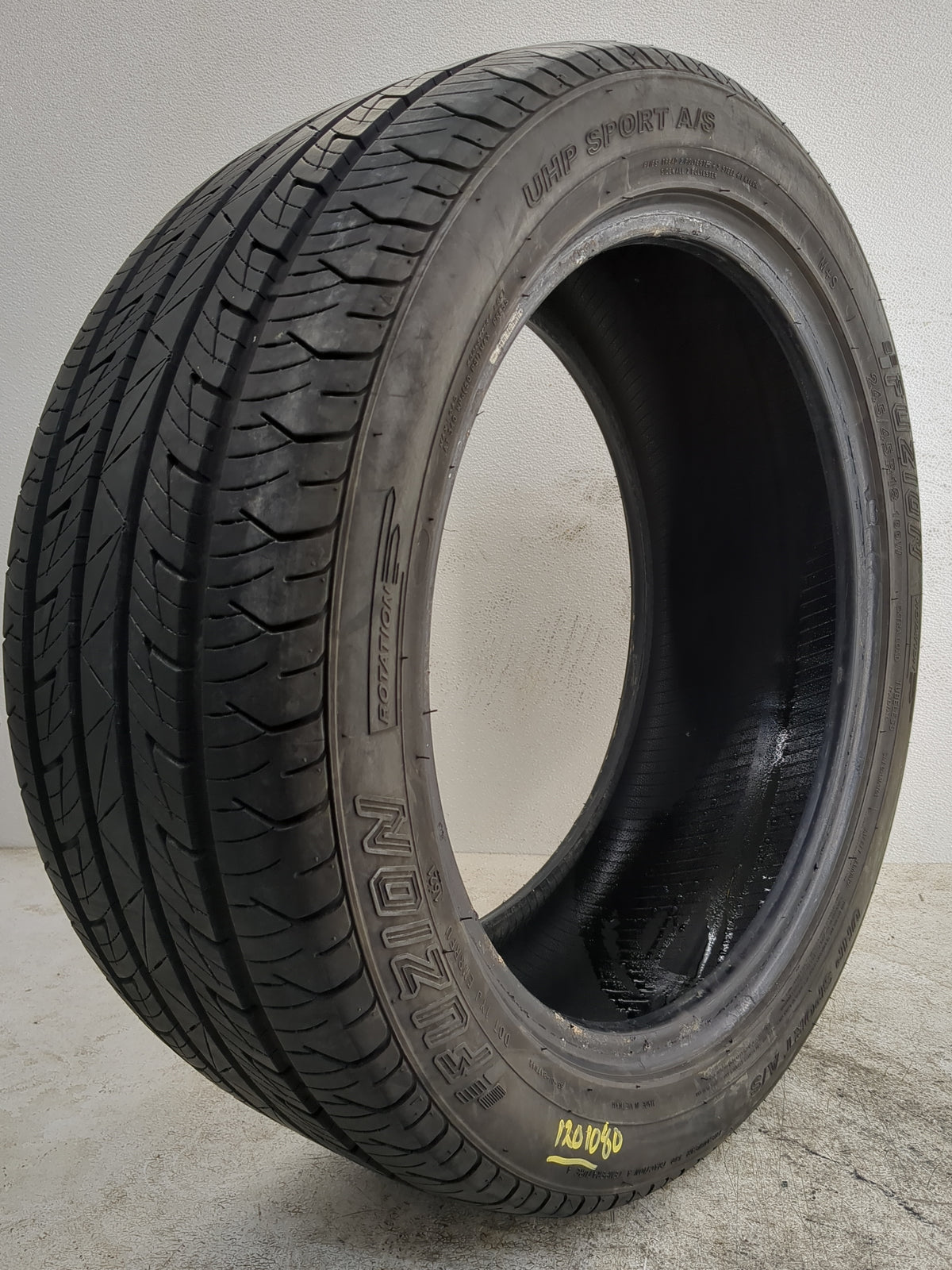Used Tire 245/45R18 FUZION UHP SPORT A/S 100W - Tread Depth 8/32 - Oemusedautoparts1.com