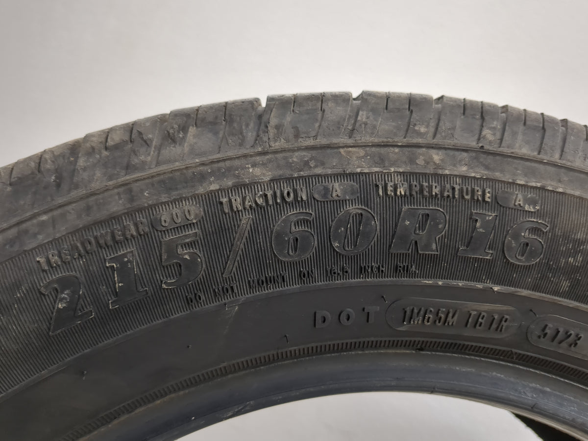 Used Tire 215/60R16 GOODYEAR RELIANT ALL-SEASON 95V - Tread Depth 6/32 - Oemusedautoparts1.com