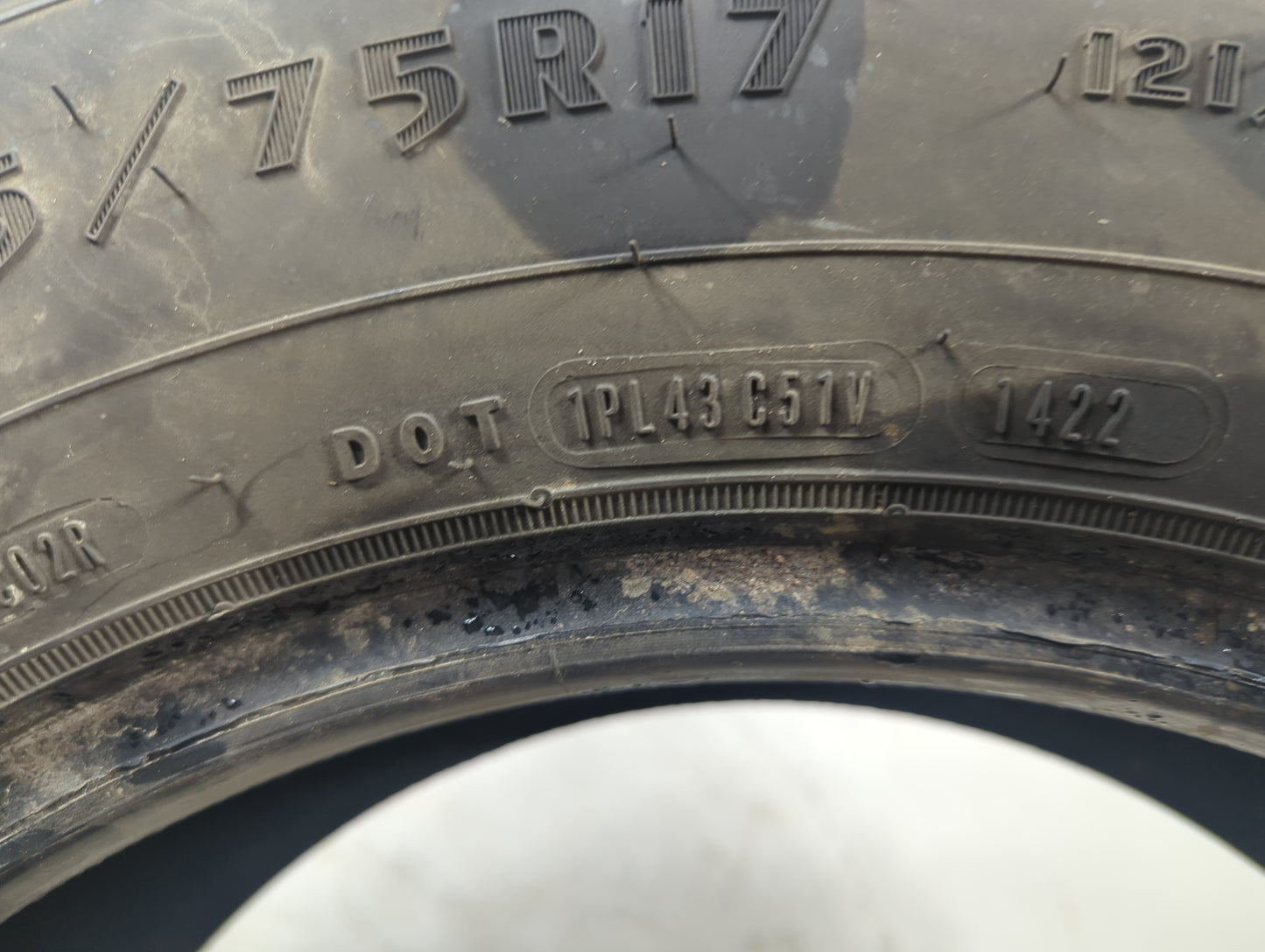 Used Tire 245/75R17 GOODYEAR WRANGLER WORKHORSE AT 121R - Tread Depth 10/32 - Oemusedautoparts1.com