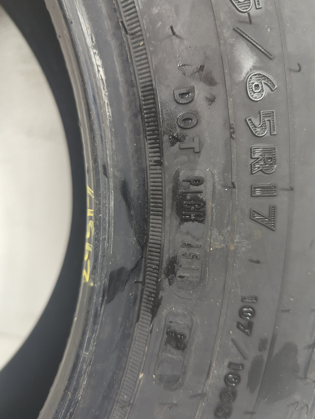Used Tire LT225/65R17 GOODYEAR WRANGLER WORKHORSE AT 107H - Tread Depth 15/32 - Oemusedautoparts1.com