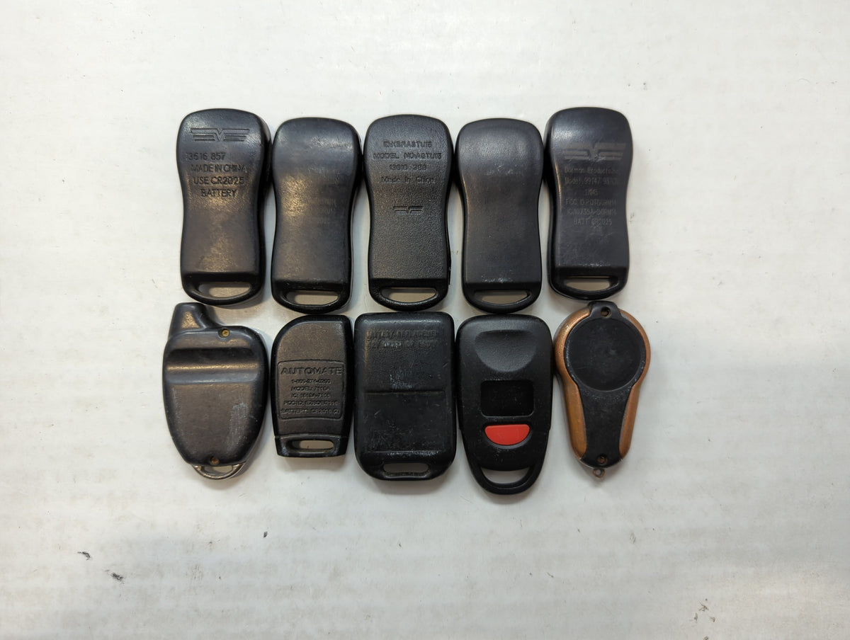 Lot of 10 Aftermarket Keyless Entry Remote Fob MIXED FCC IDS MIXED PART 559621 - Oemusedautoparts1.com