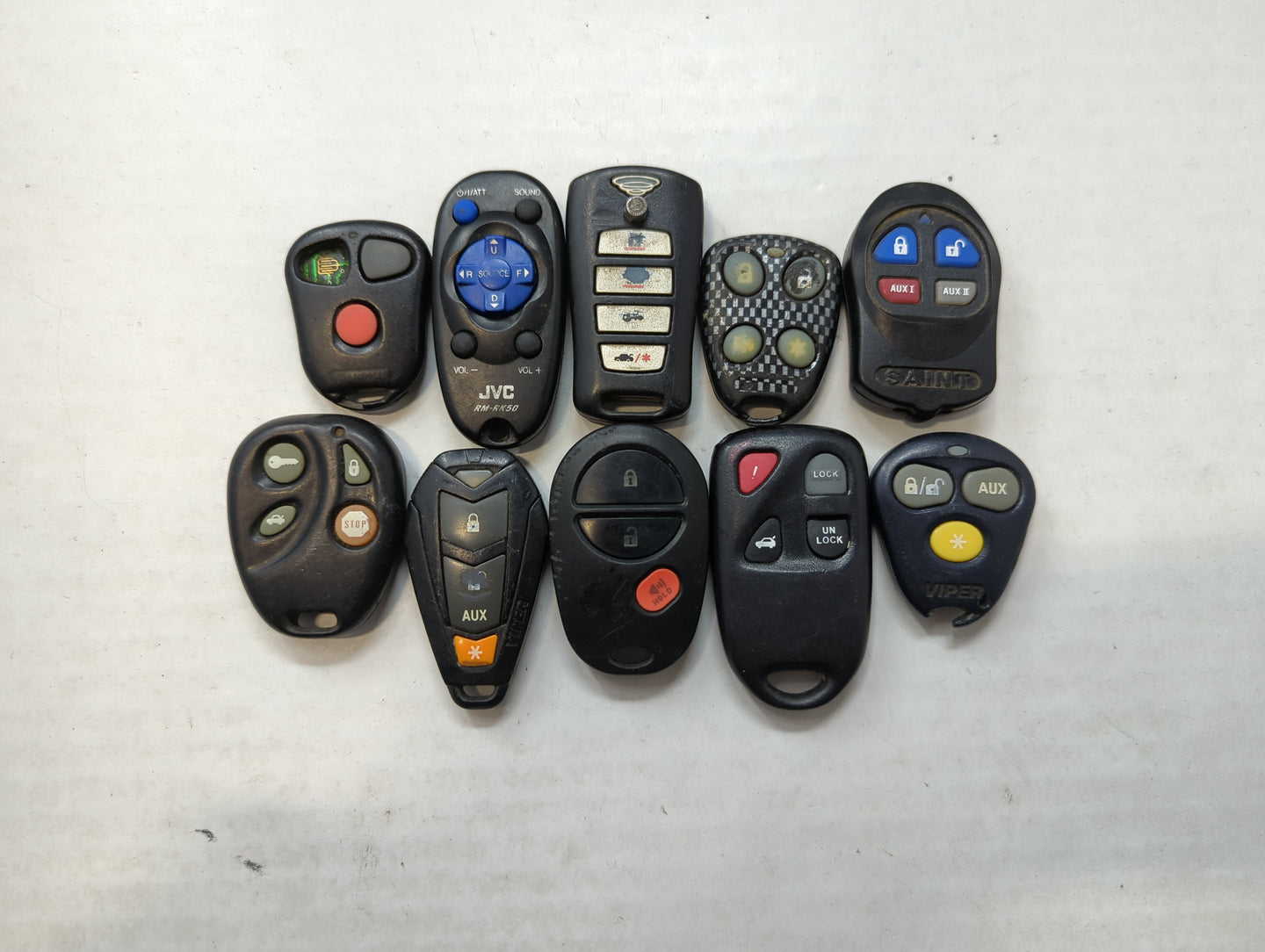 Lot of 10 Aftermarket Keyless Entry Remote Fob MIXED FCC IDS MIXED PART - Oemusedautoparts1.com