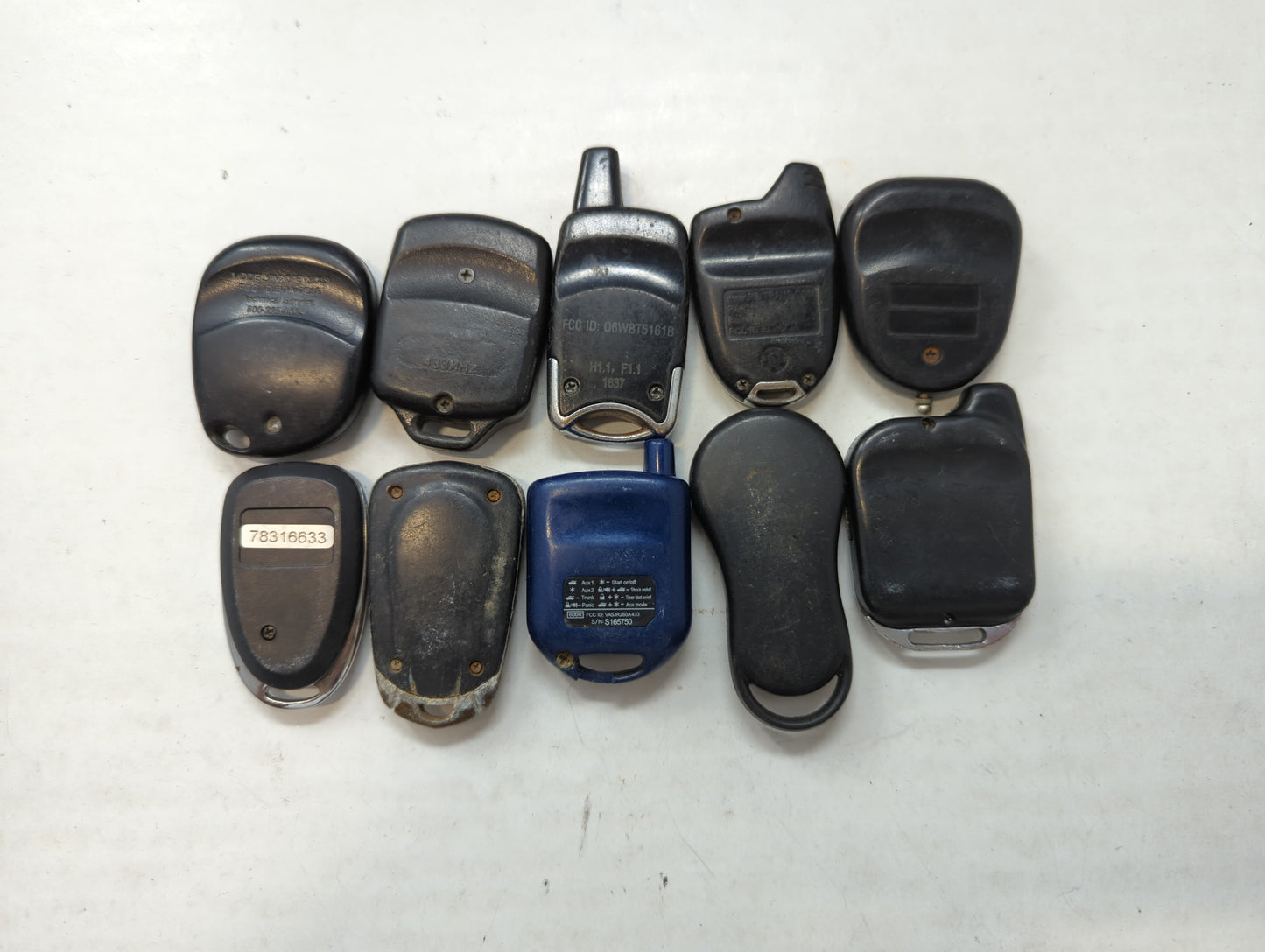 Lot of 10 Aftermarket Keyless Entry Remote Fob MIXED FCC IDS MIXED PART - Oemusedautoparts1.com