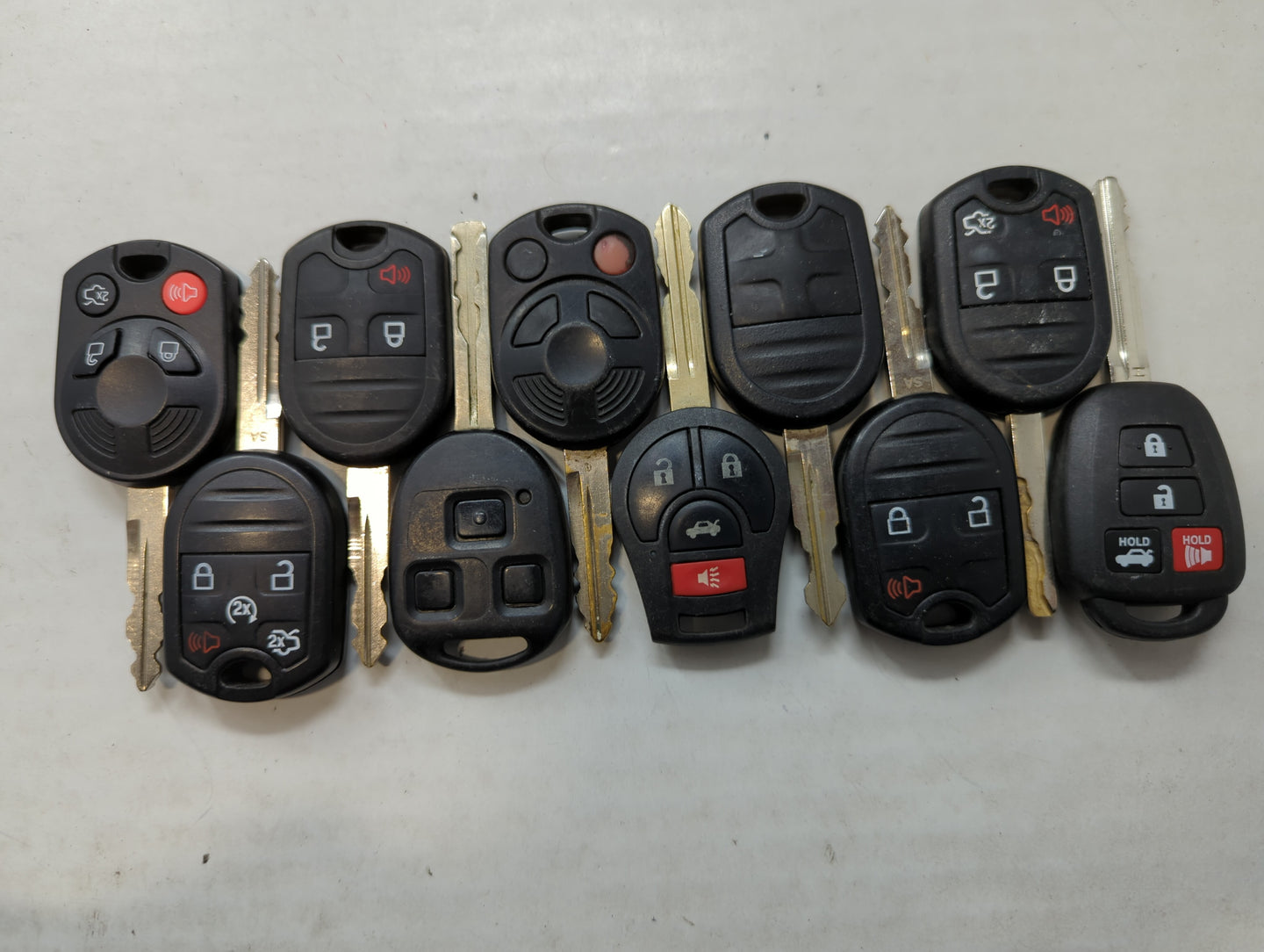 Lot of 10 Aftermarket Keyless Entry Remote Fob MIXED FCC IDS MIXED PART - Oemusedautoparts1.com