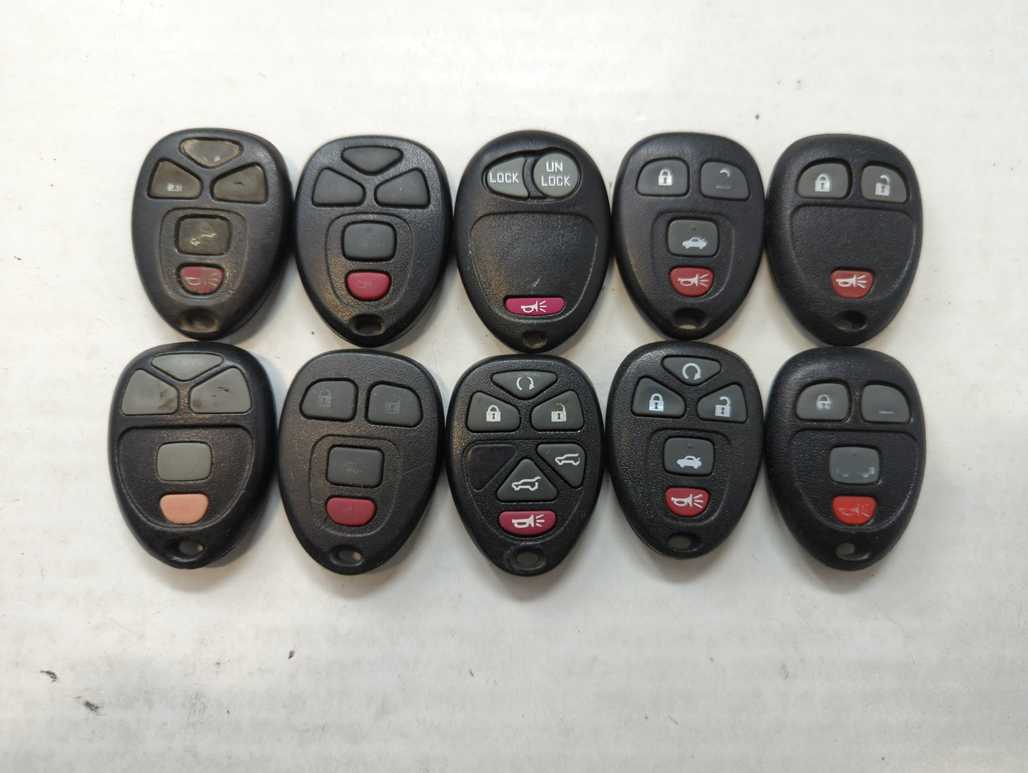 Lot of 10 Aftermarket Keyless Entry Remote Fob MIXED FCC IDS MIXED PART - Oemusedautoparts1.com