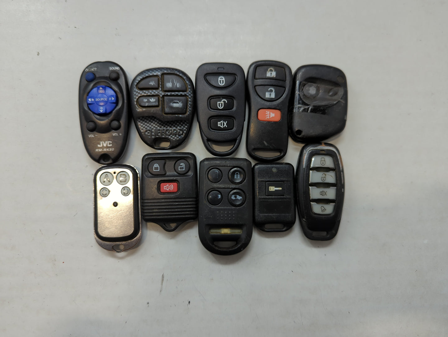 Lot of 10 Aftermarket Keyless Entry Remote Fob MIXED FCC IDS MIXED PART - Oemusedautoparts1.com