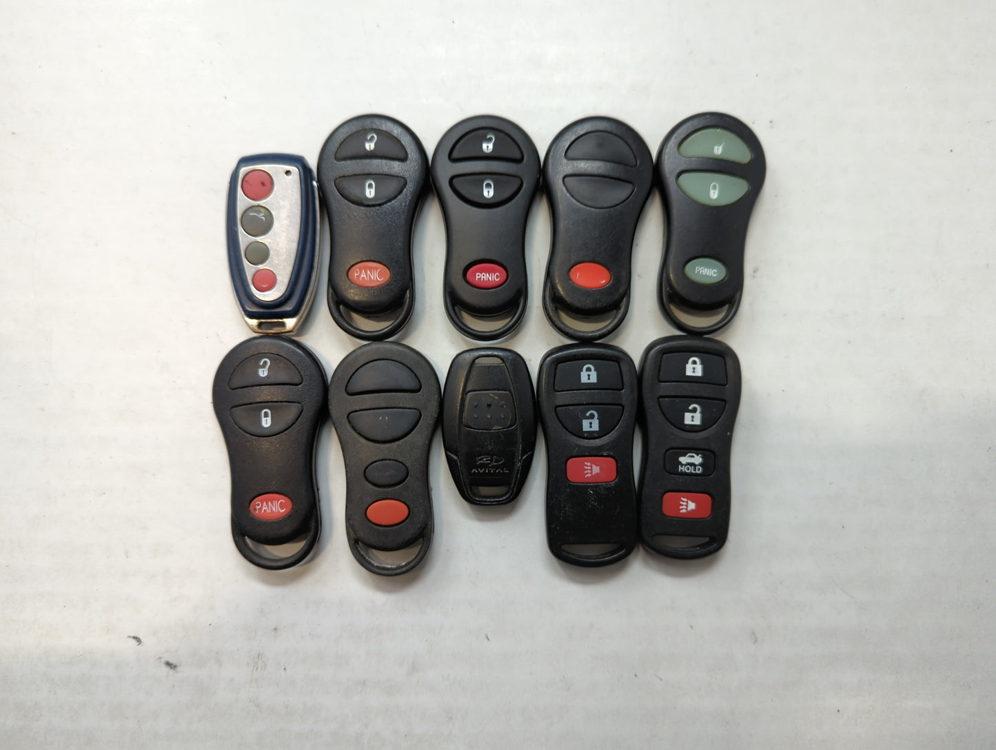 Lot of 10 Aftermarket Keyless Entry Remote Fob MIXED FCC IDS MIXED PART - Oemusedautoparts1.com