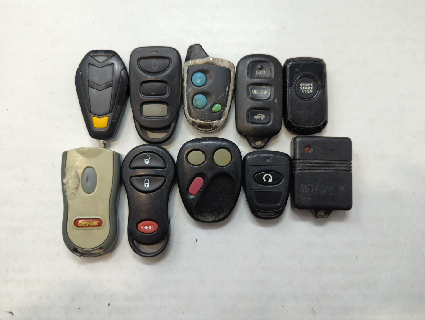 Lot of 10 Aftermarket Keyless Entry Remote Fob MIXED FCC IDS MIXED PART - Oemusedautoparts1.com