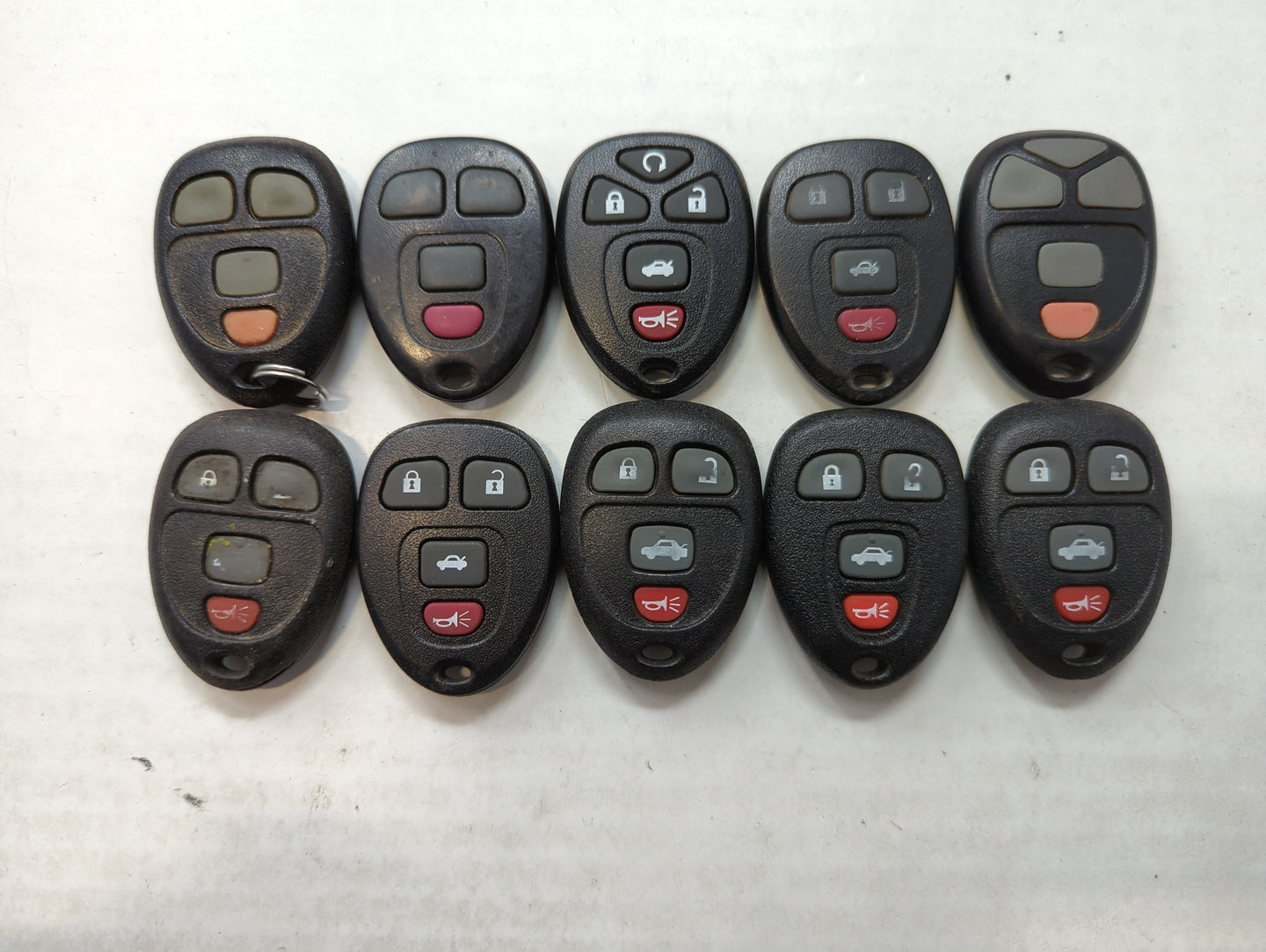 Lot of 10 Aftermarket Chevrolet Keyless Entry Remote Fob MIXED FCC IDS - Oemusedautoparts1.com