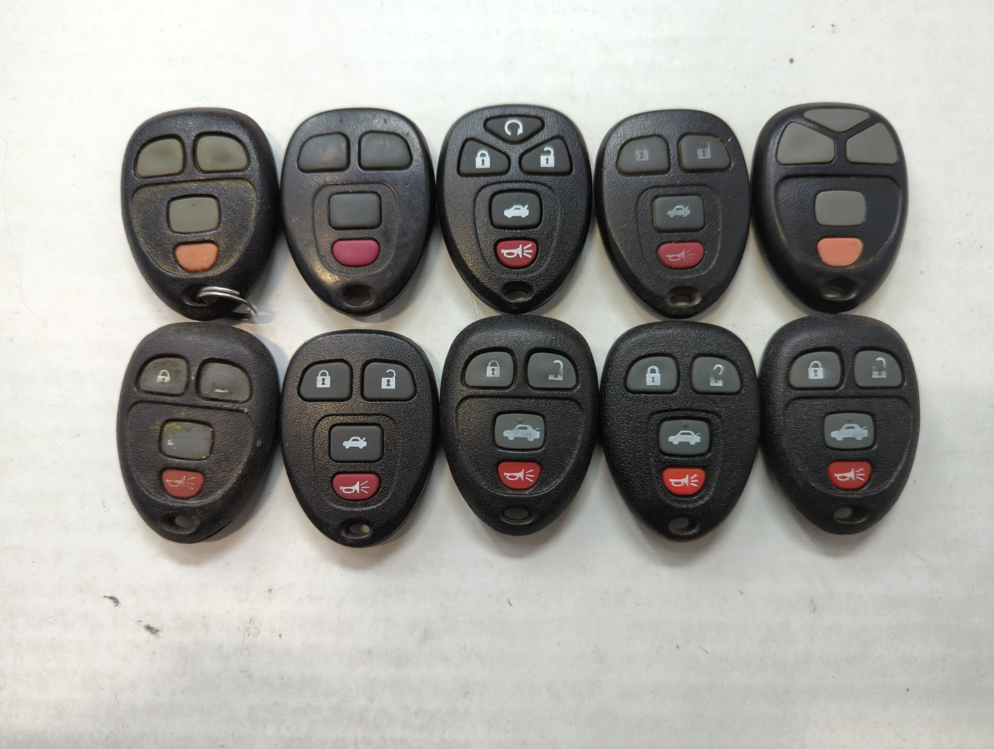 Lot of 10 Aftermarket Chevrolet Keyless Entry Remote Fob MIXED FCC IDS - Oemusedautoparts1.com
