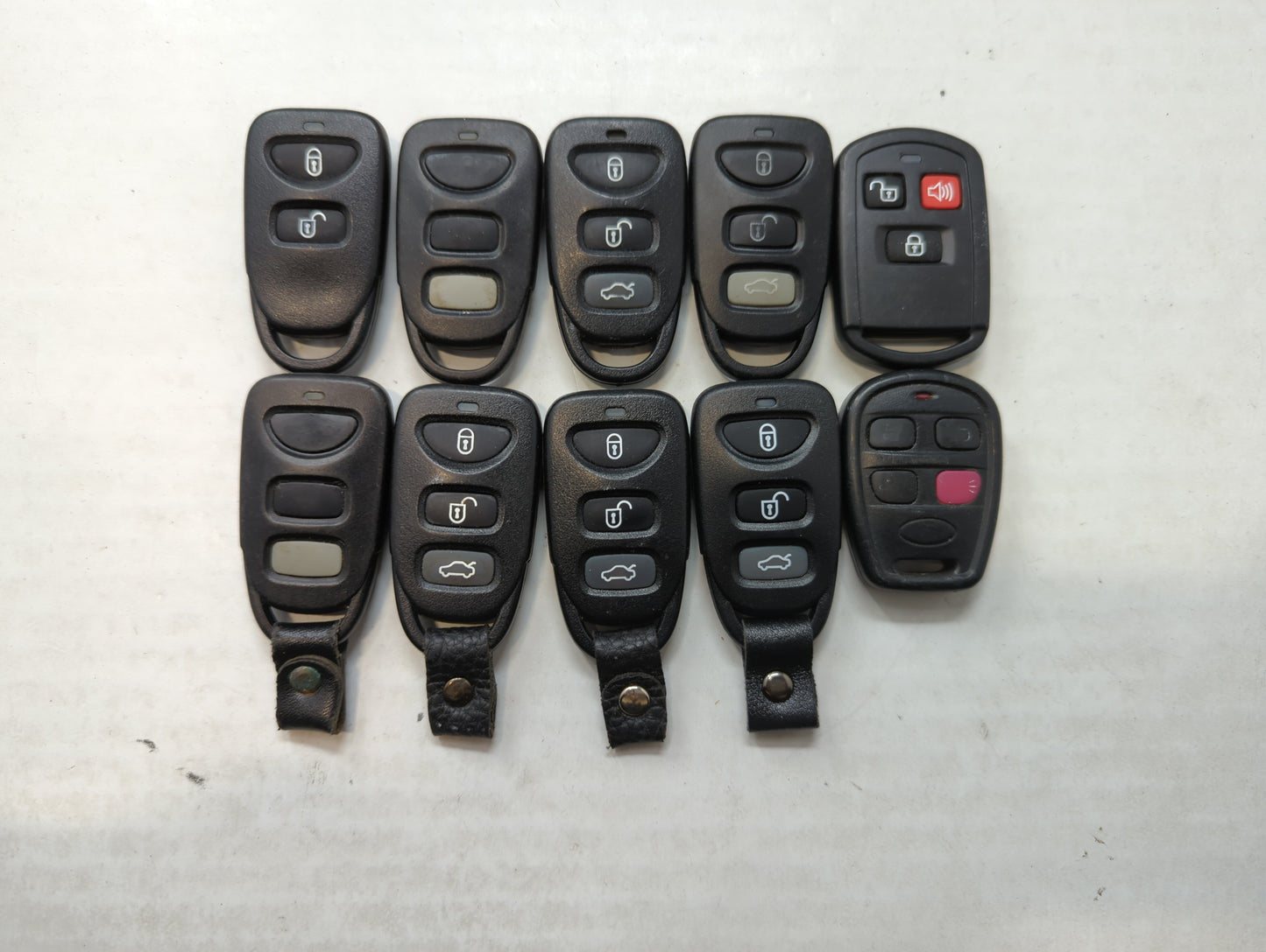 Lot of 10 Aftermarket Hyundai Keyless Entry Remote Fob MIXED FCC IDS - Oemusedautoparts1.com