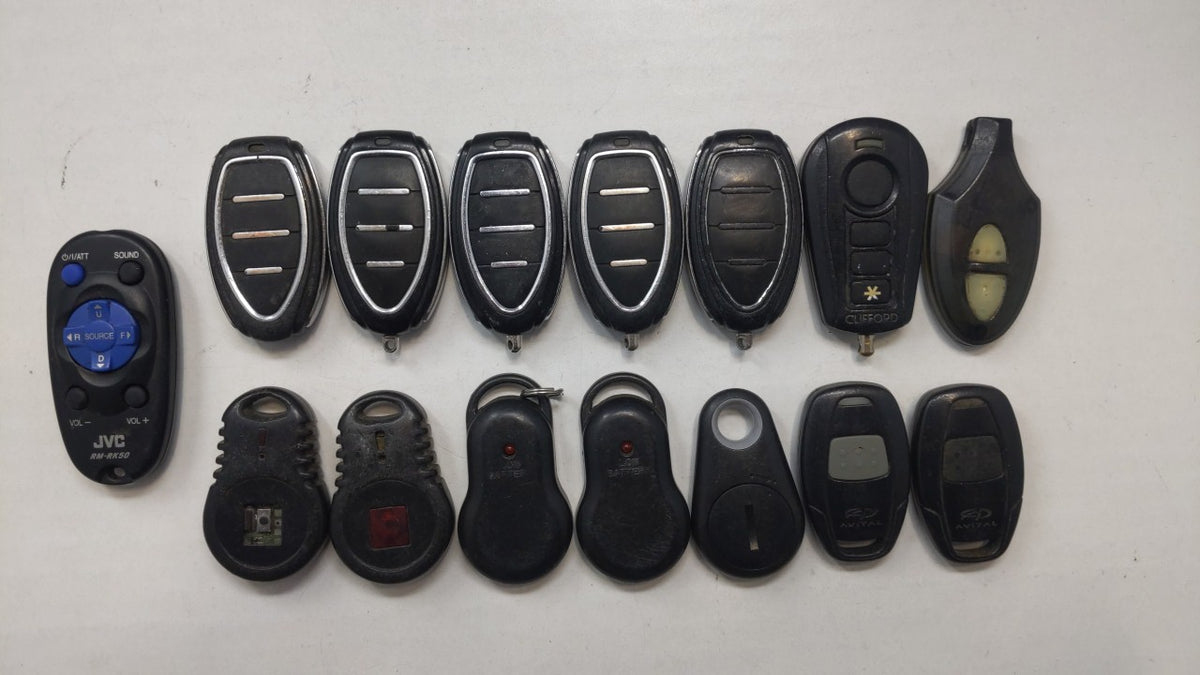 Lot of 15 Aftermarket Mixed Models Keyless Entry Remote Fob MIXED FCC IDS - Oemusedautoparts1.com