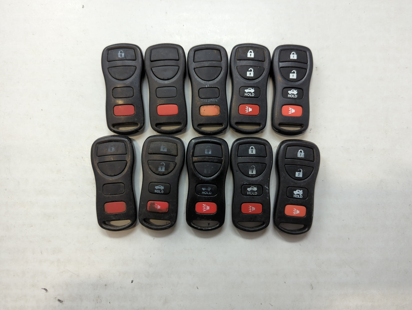 Lot of 10 Aftermarket Nissan Keyless Entry Remote Fob MIXED FCC IDS - Oemusedautoparts1.com