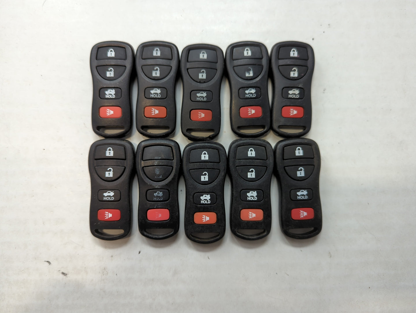 Lot of 10 Aftermarket Nissan Keyless Entry Remote Fob MIXED FCC IDS - Oemusedautoparts1.com