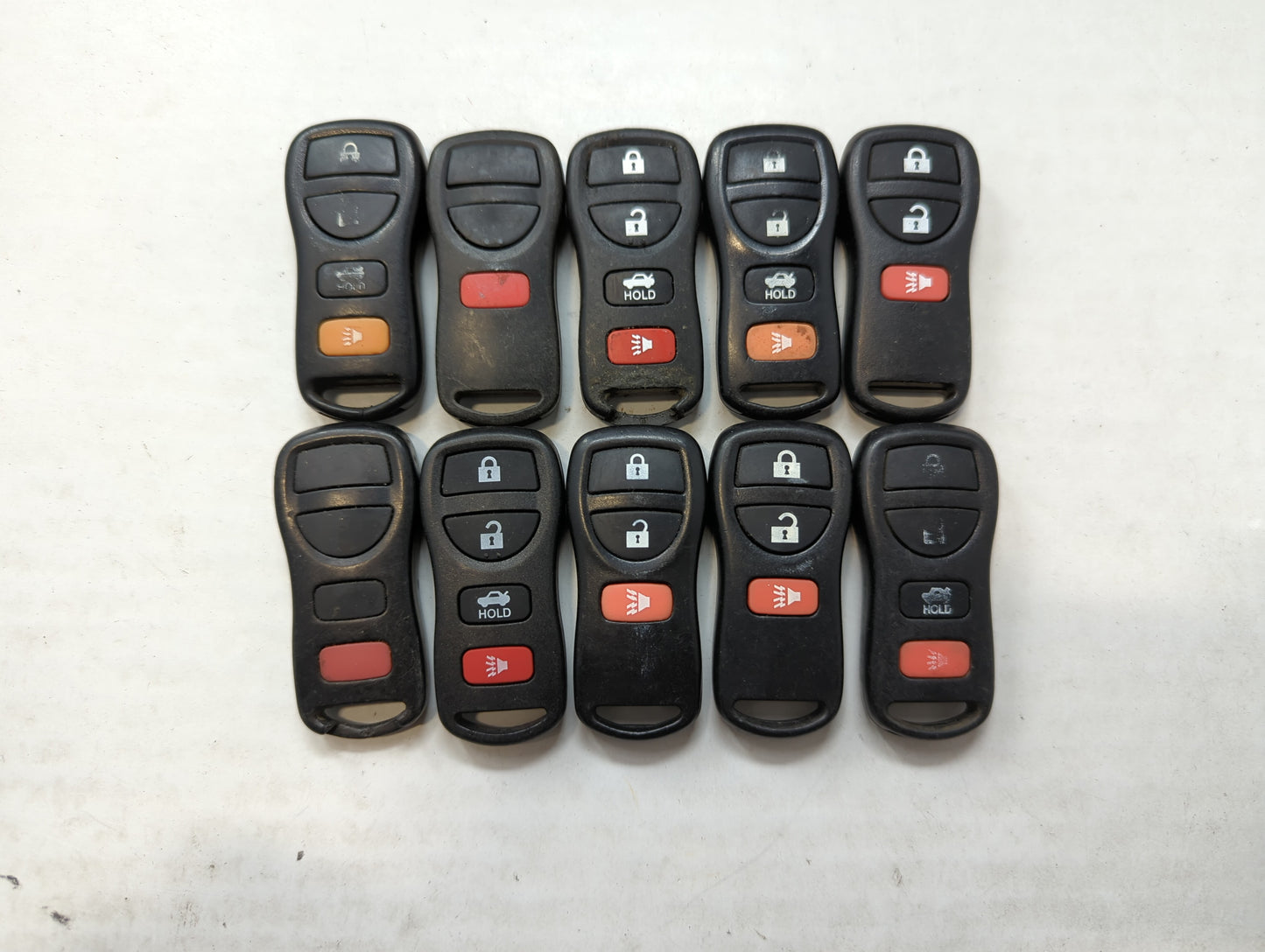 Lot of 10 Aftermarket Nissan Keyless Entry Remote Fob MIXED FCC IDS - Oemusedautoparts1.com