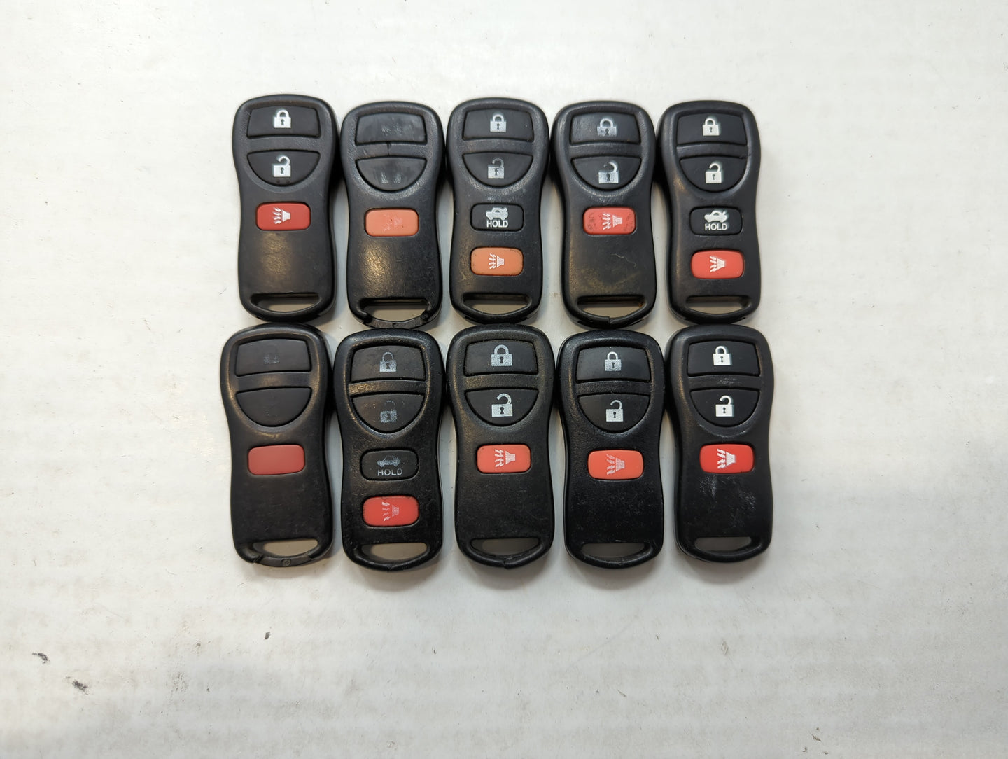 Lot of 10 Aftermarket Nissan Keyless Entry Remote Fob MIXED FCC IDS - Oemusedautoparts1.com