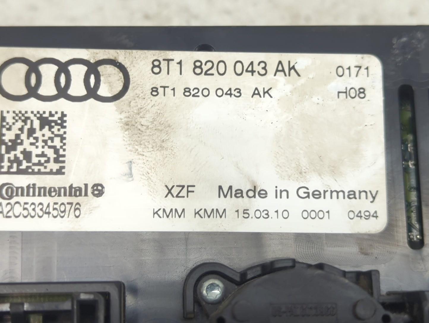 2009-2012 Audi Q5 Climate Control Module Temperature AC/Heater Replacement Fits Fits 2008 2009 2010 2011 2012 2013 OEM Used 