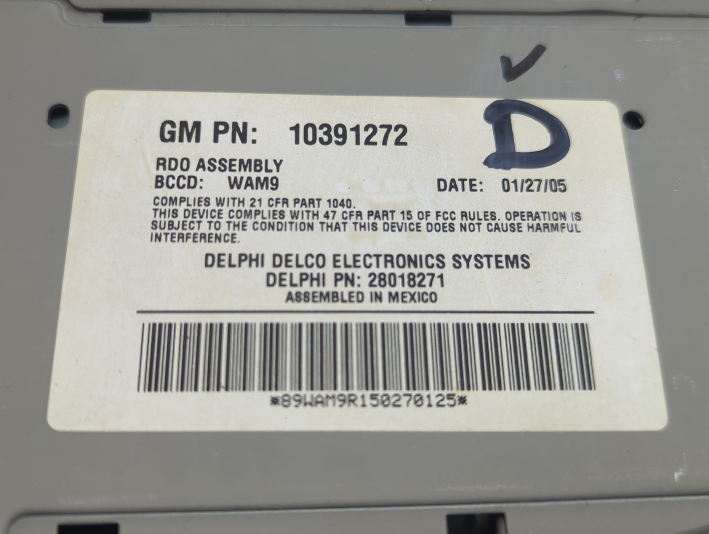 2005-2007 Buick Lacrosse Radio AM FM Cd Player Receiver Replacement Fits Fits 2005 2006 2007 OEM Used Auto Parts - Oemusedau
