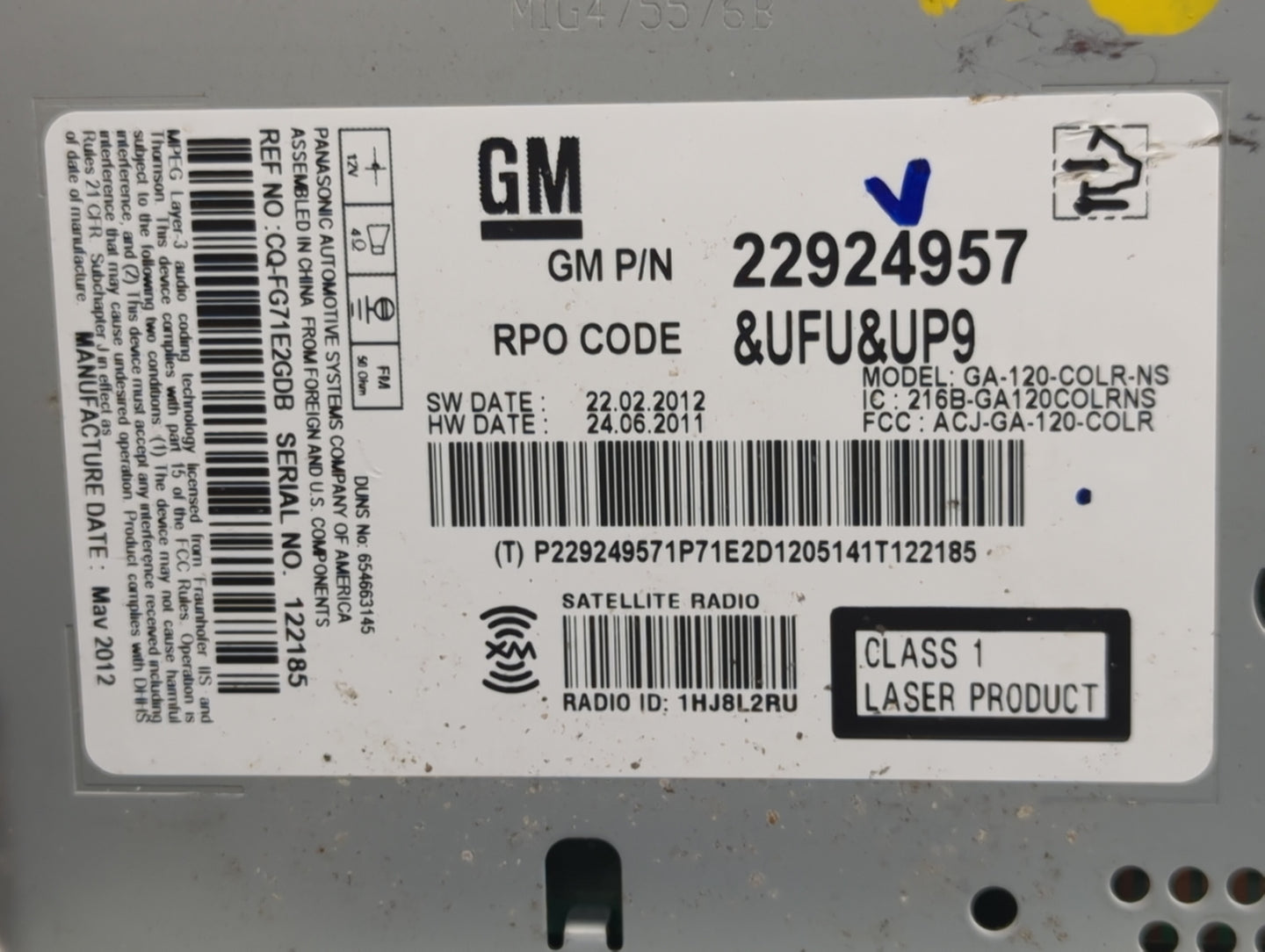 2012 Buick Lacrosse Radio AM FM Cd Player Receiver Replacement Fits OEM Used Auto Parts - Oemusedautoparts1.com