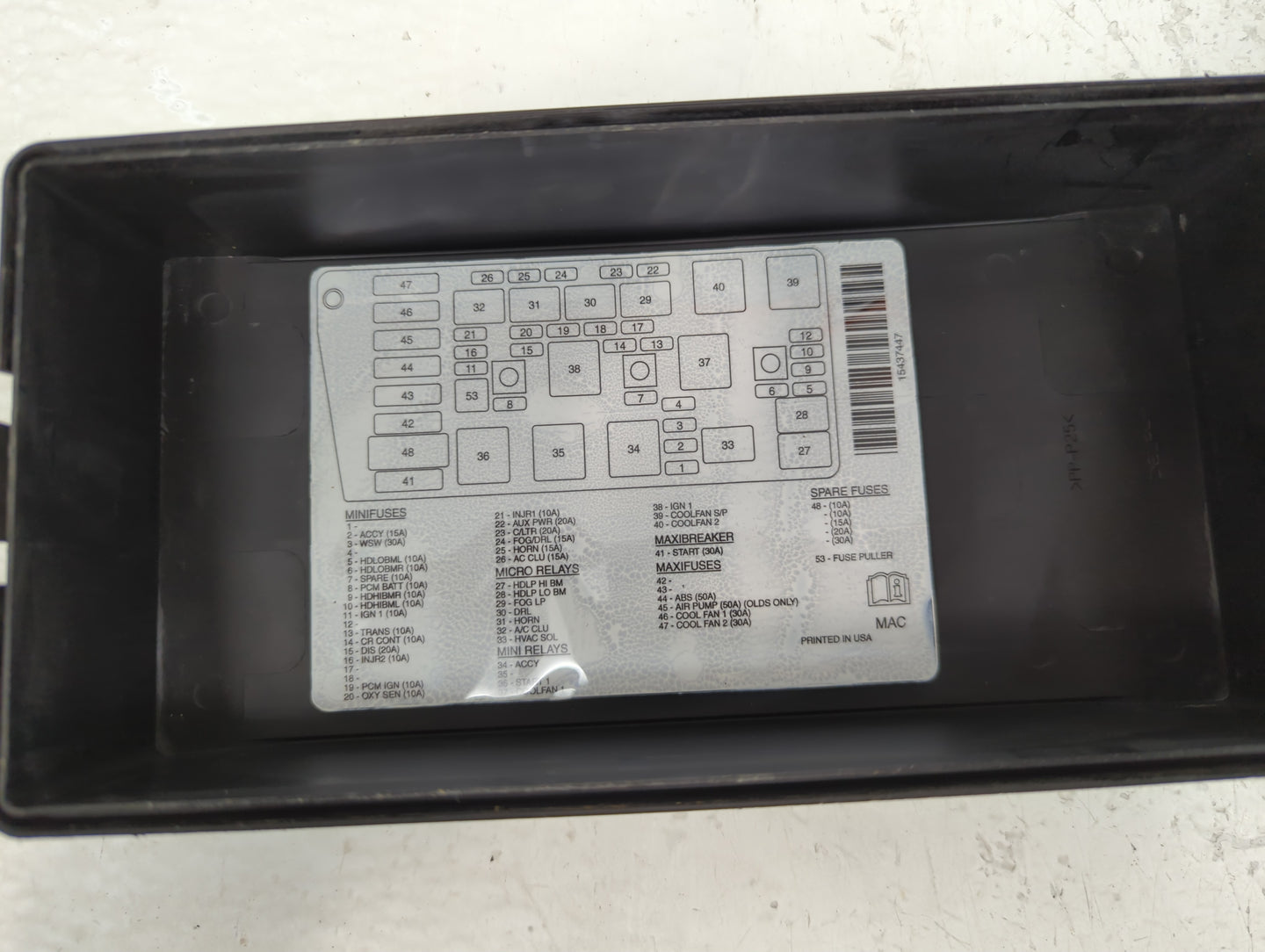 2000-2005 Buick Lesabre Fusebox Fuse Box Panel Relay Module Fits Fits 2000 2001 2002 2003 2004 2005 OEM Used Auto Parts - Oe