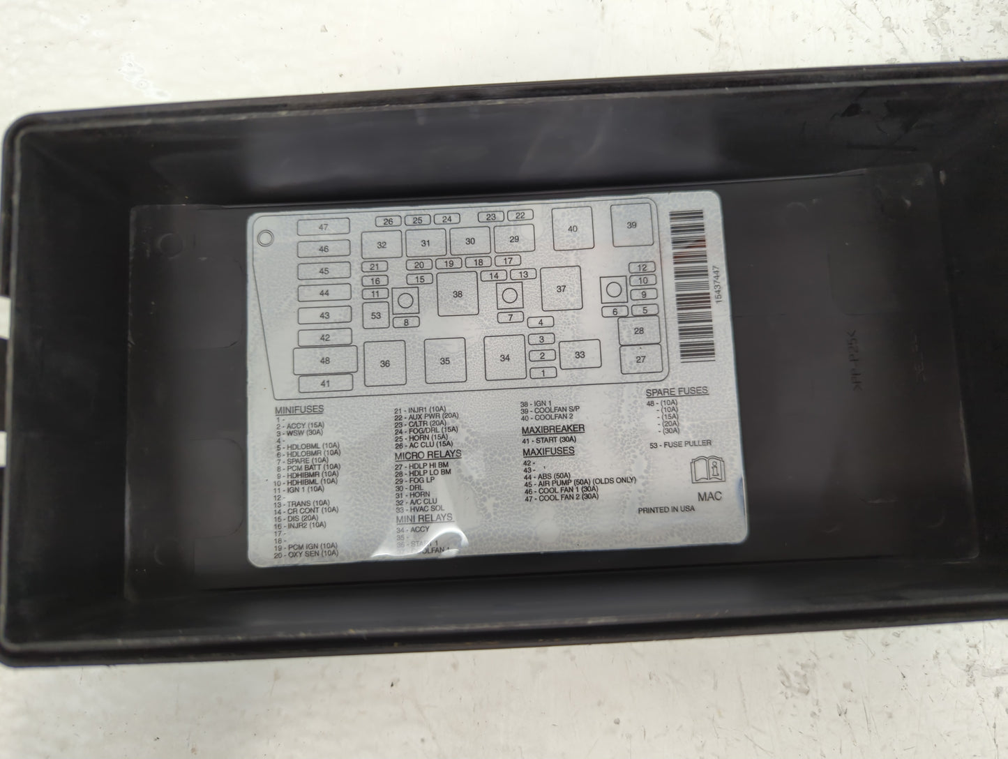 2000-2005 Buick Lesabre Fusebox Fuse Box Panel Relay Module Fits Fits 2000 2001 2002 2003 2004 2005 OEM Used Auto Parts - Oe