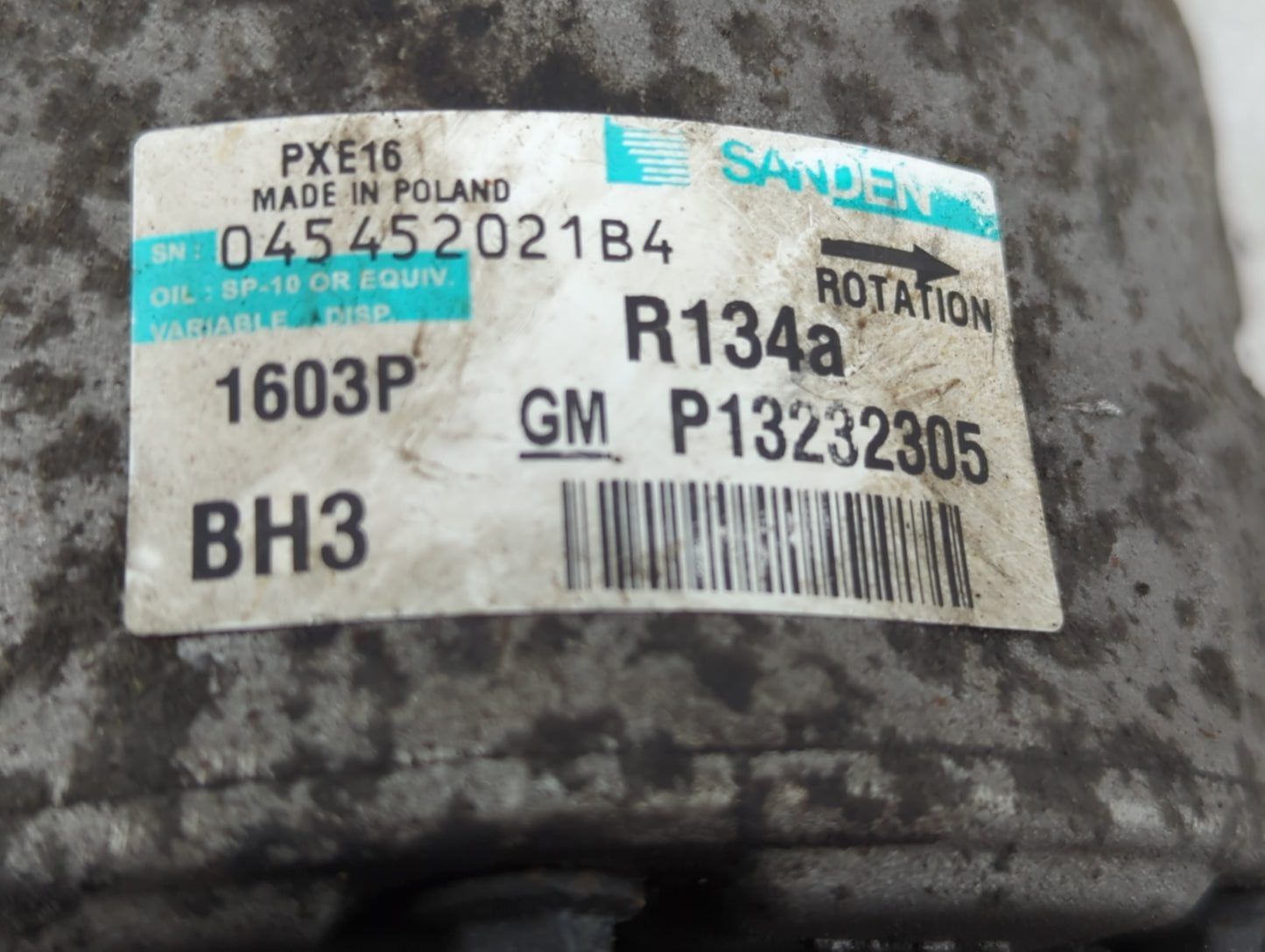 2011-2011 Buick Regal Air Conditioning A/c Ac Compressor Oem 1158044 - Oemusedautoparts1.com