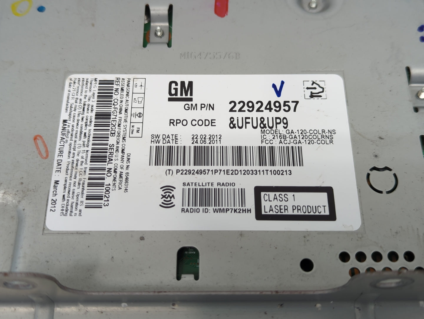 2012 Buick Regal Radio AM FM Cd Player Receiver Replacement Fits OEM Used Auto Parts - Oemusedautoparts1.com